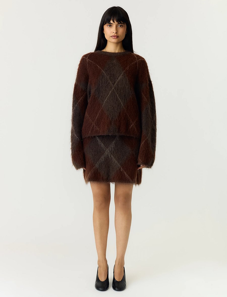 YAS - YASARGY LS MOHAIR BLEND KNIT PULLOVER S. - coffee bean - 4