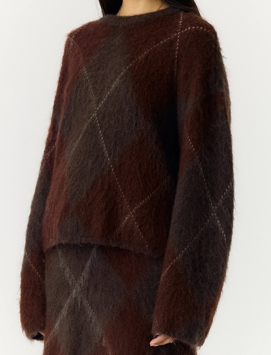 YAS - YASARGY LS MOHAIR BLEND KNIT PULLOVER S. - coffee bean - 5