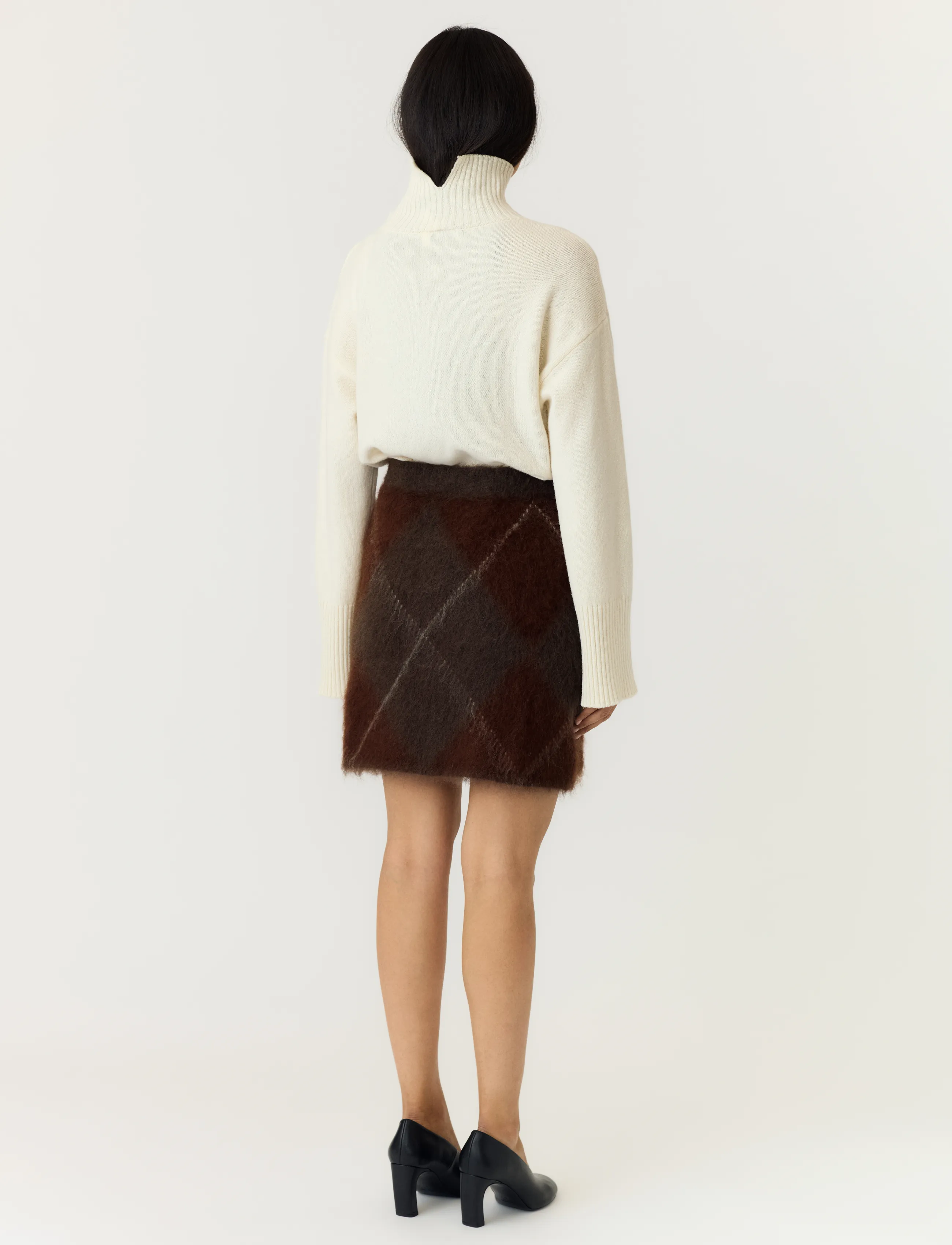 YAS - YASARGY HW MOHAIR BLEND KNIT SKIRT S. - knitted skirts - coffee bean - 3