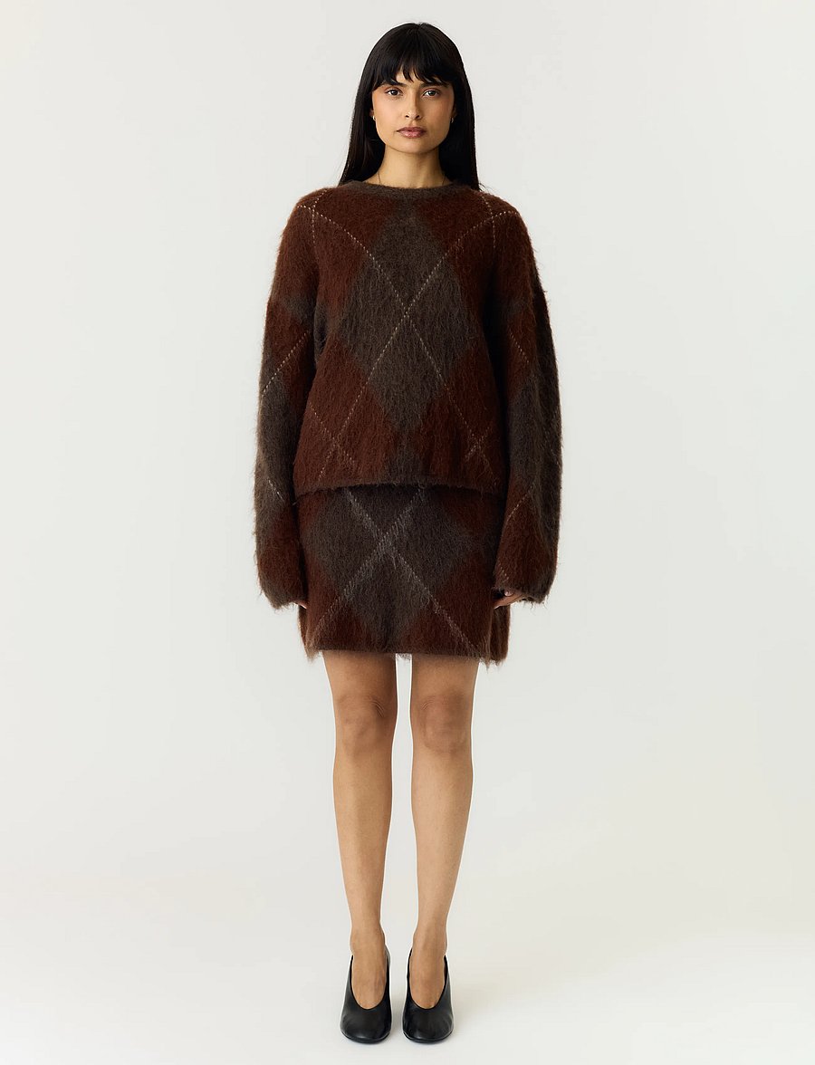 YAS - YASARGY HW MOHAIR BLEND KNIT SKIRT S. - strickröcke - coffee bean - 4