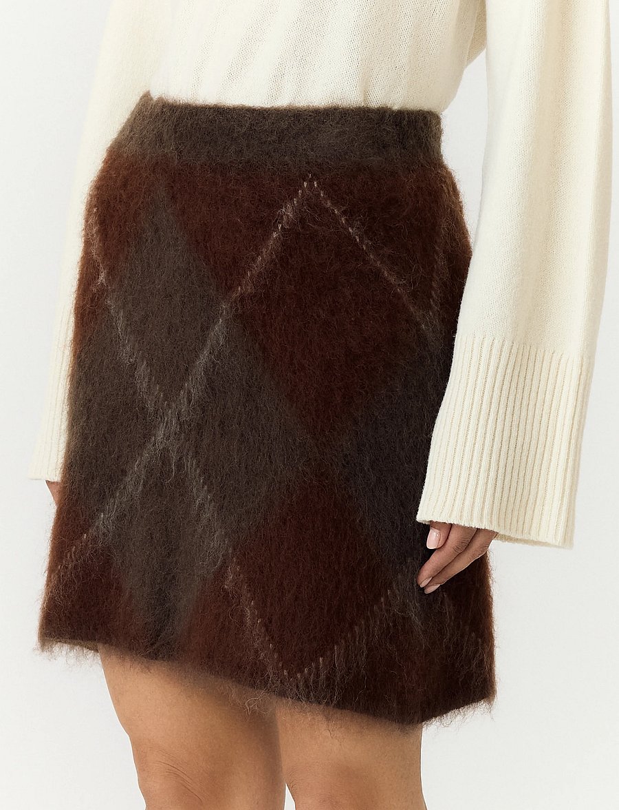 YAS - YASARGY HW MOHAIR BLEND KNIT SKIRT S. - strickröcke - coffee bean - 5