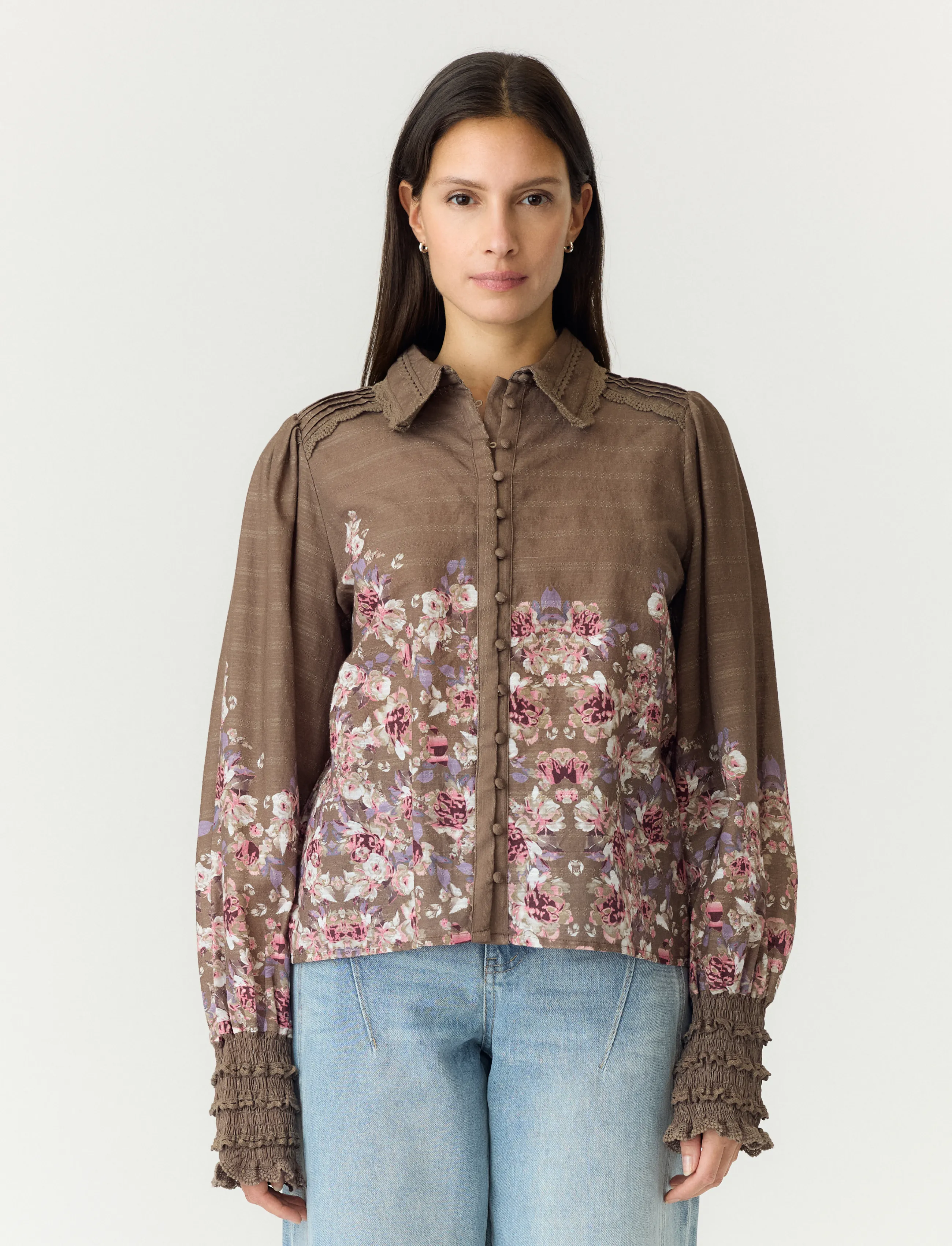 YAS Yassomellu Ls Shirt, 38, Brown, Skjorter > Langærmede, Dame