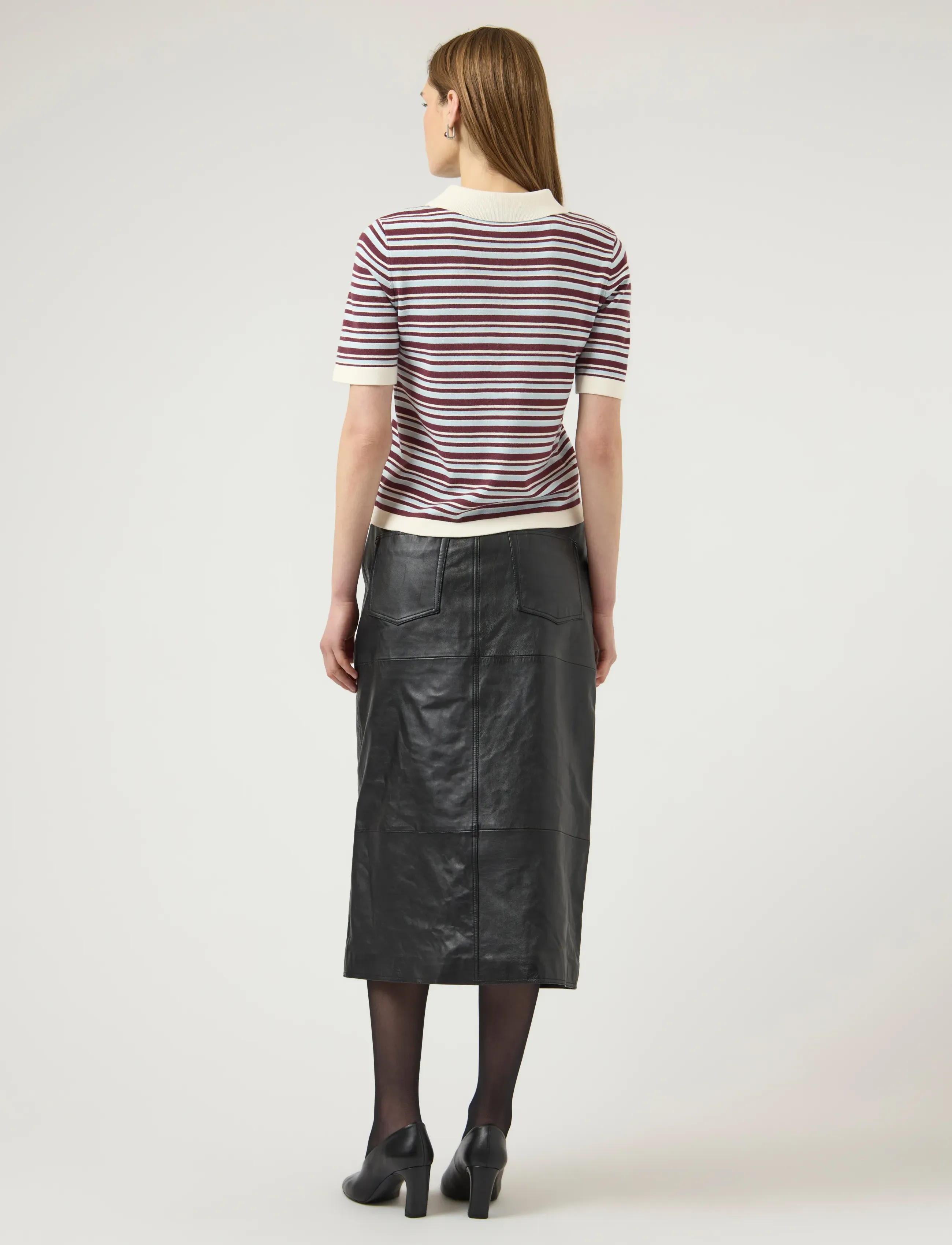 YAS - YASBELLE SS POLO KNIT PULLOVER - D2D - polosärgid - birch - 3