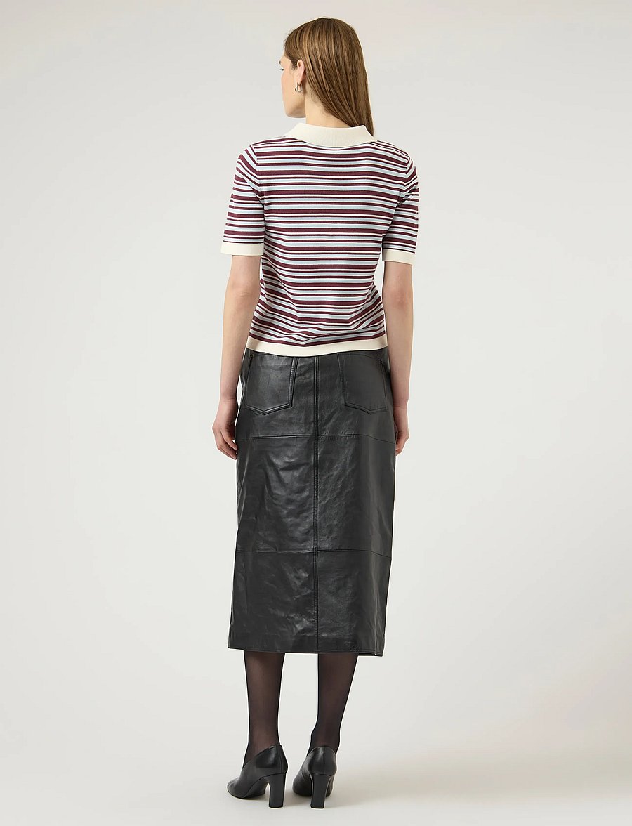 YAS - YASBELLE SS POLO KNIT PULLOVER - D2D - pullover - birch - 3