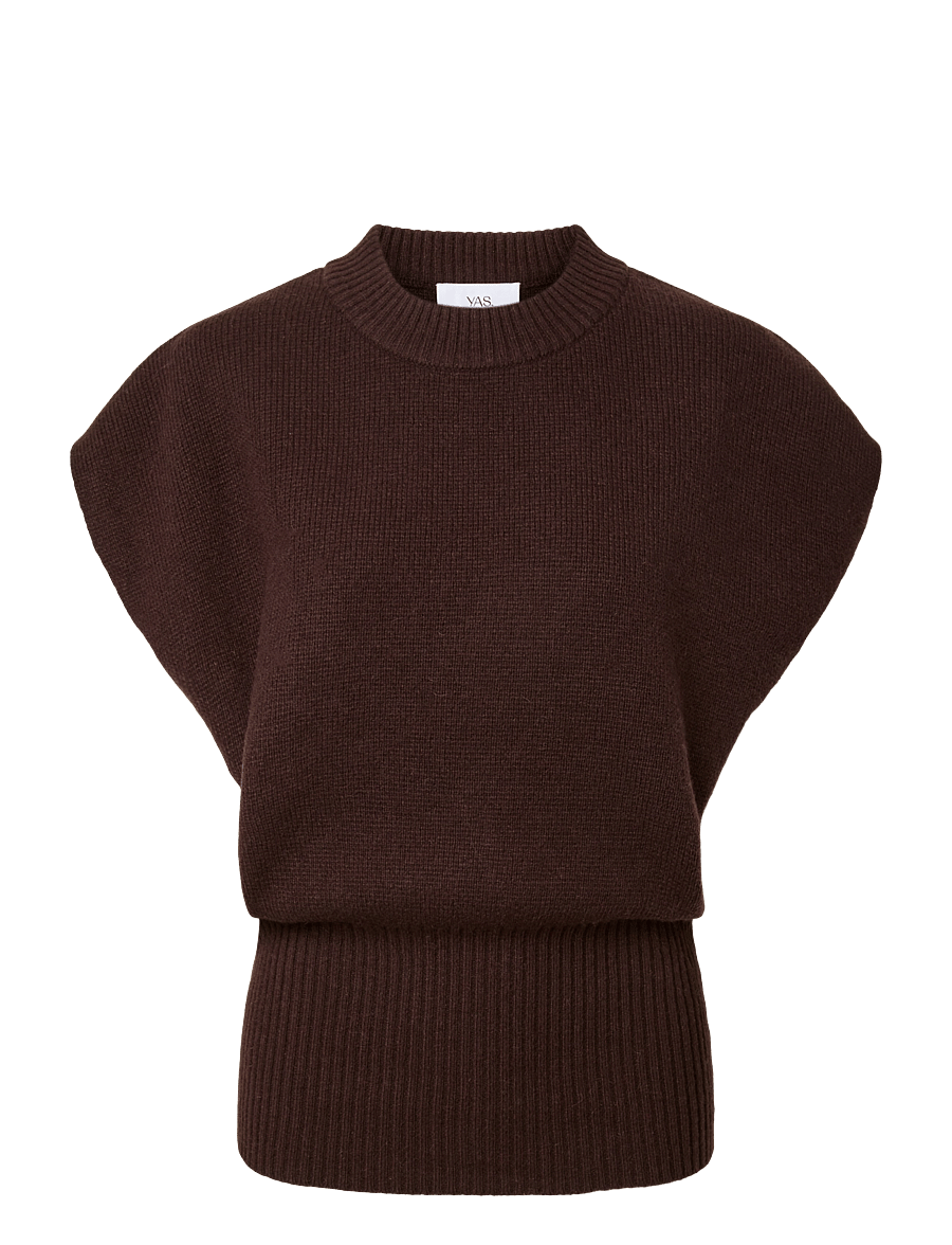 YAS - YASESLI SL WOOL BLEND KNIT VEST - strickwesten - coffee bean - 1
