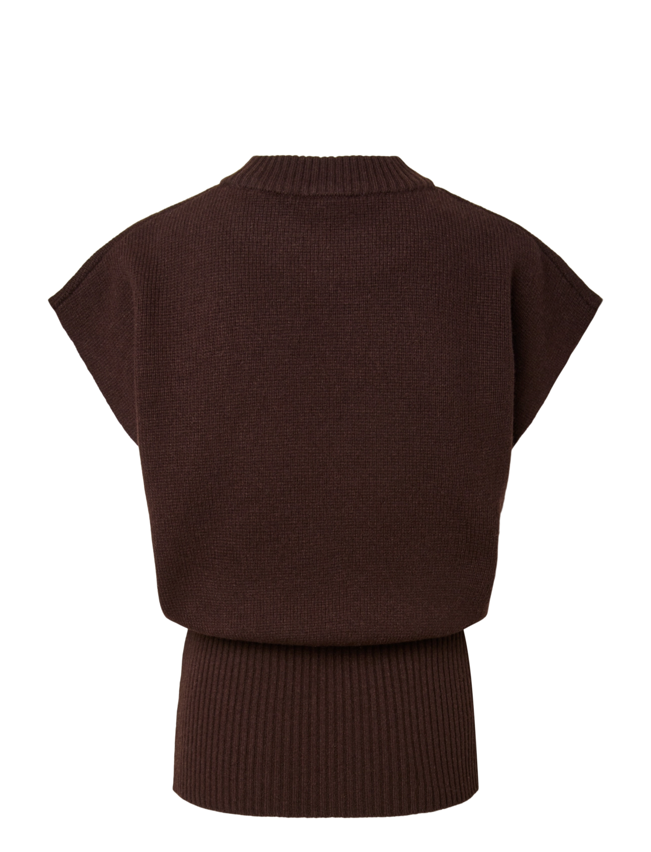 YAS - YASESLI SL WOOL BLEND KNIT VEST - knitted vests - coffee bean - 2