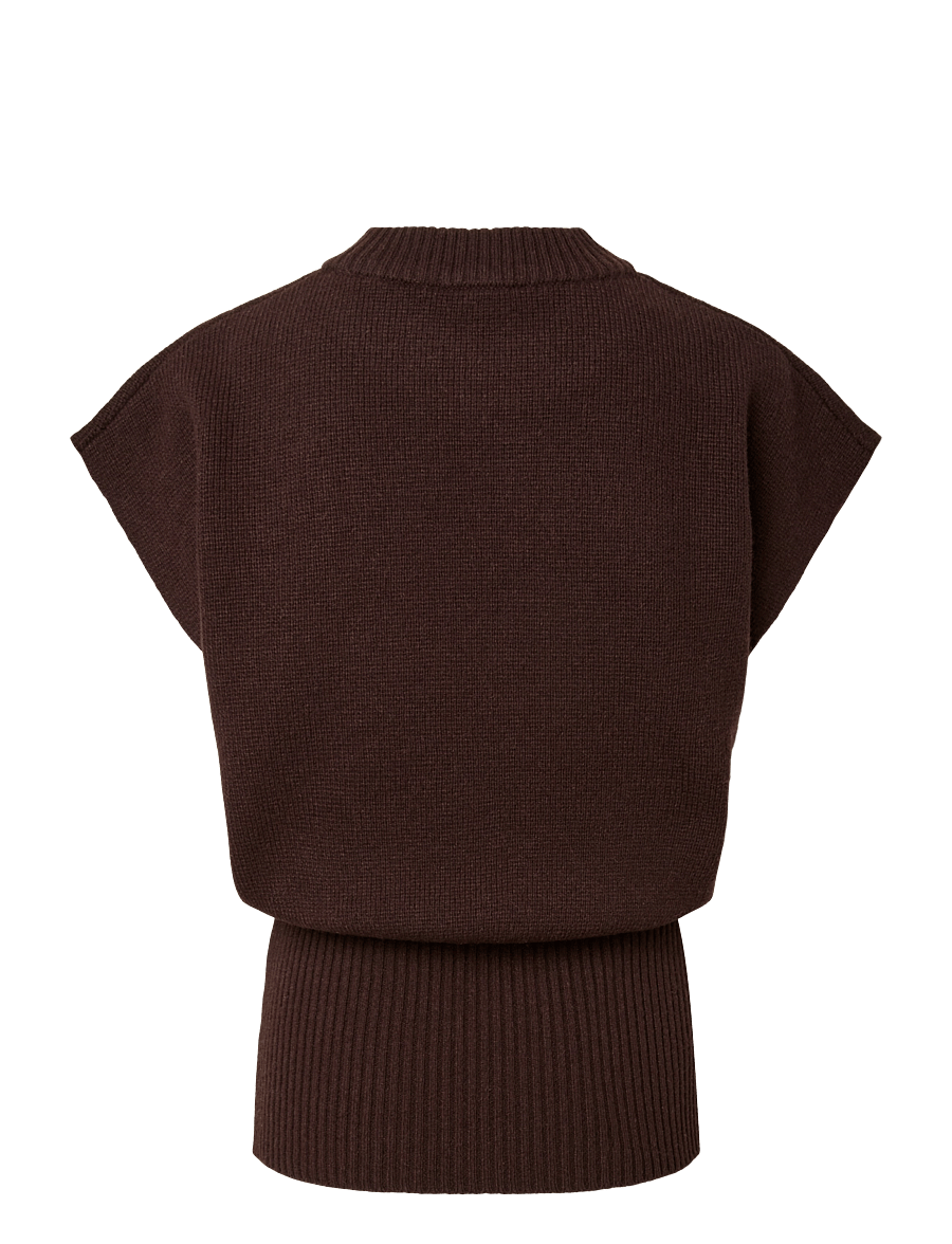 YAS - YASESLI SL WOOL BLEND KNIT VEST - strickwesten - coffee bean - 2