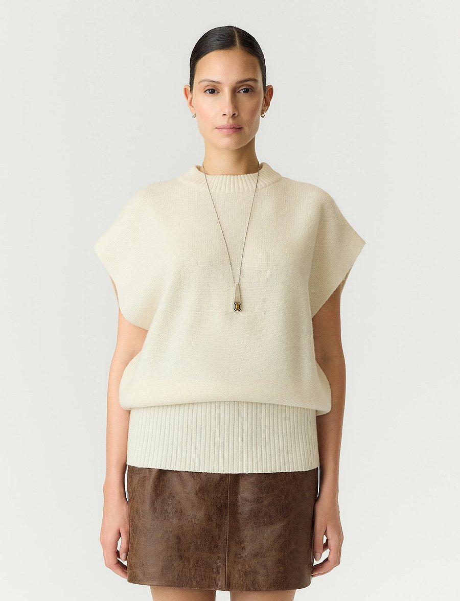 YAS - YASESLI SL WOOL BLEND KNIT VEST - strickwesten - pristine - 0