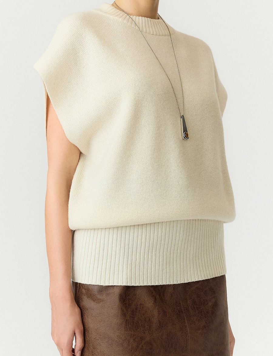 YAS - YASESLI SL WOOL BLEND KNIT VEST - strickwesten - pristine - 5