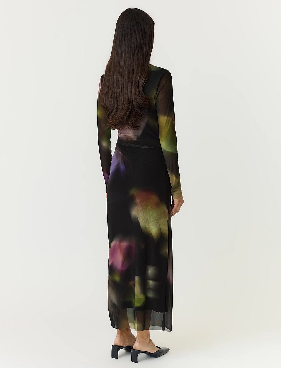 YAS - YASSHAMA LS LONG MESH DRESS - midikleider - black - 3