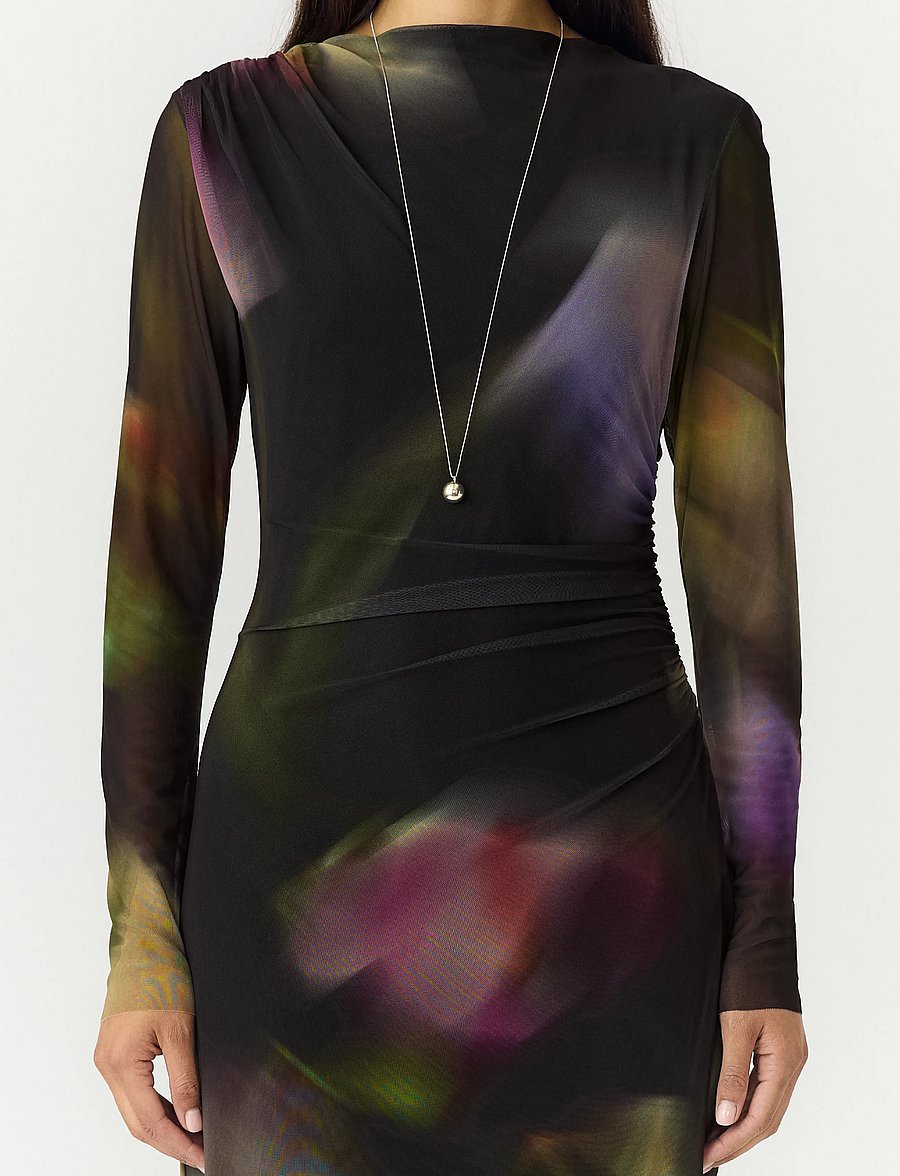 YAS - YASSHAMA LS LONG MESH DRESS - midikleider - black - 5
