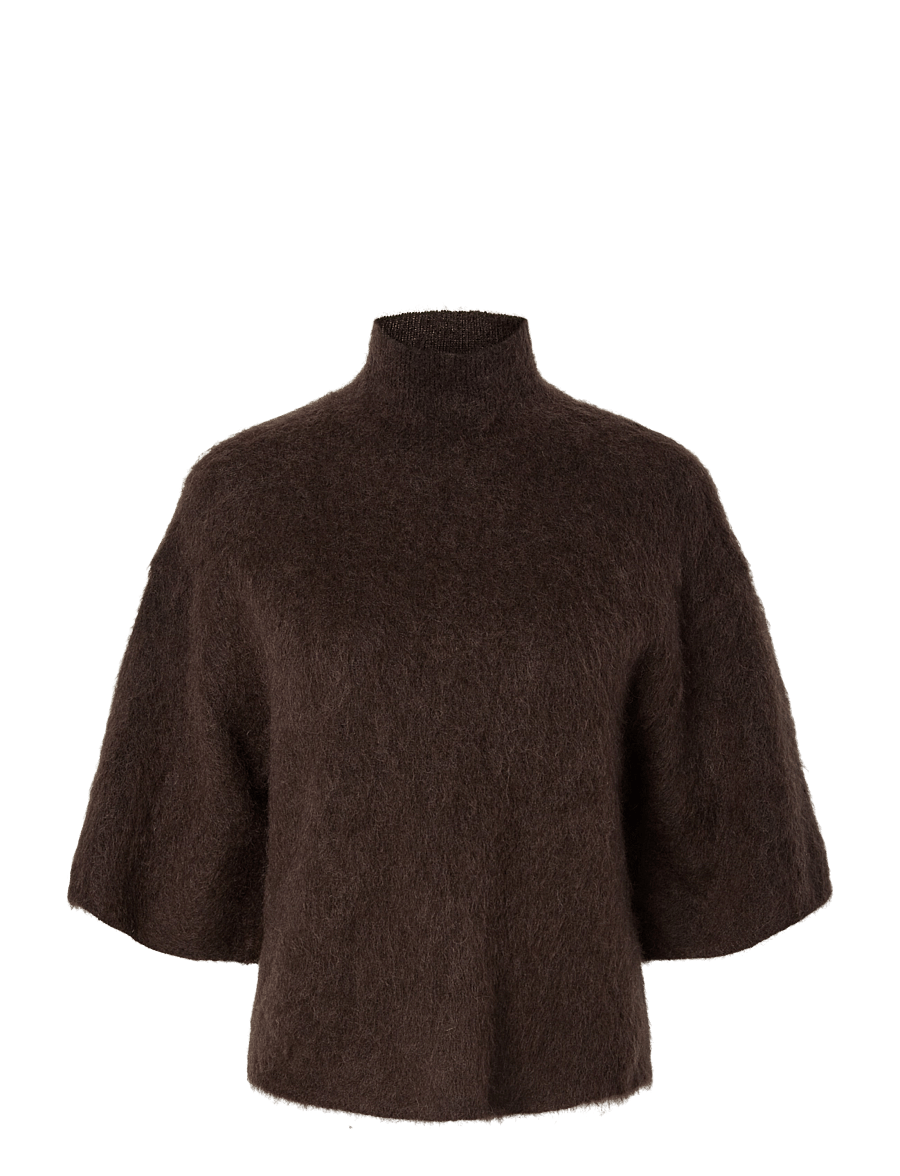 YAS - YASTILDE 2/4 MOHAIR BLEND KNIT PULLOVER - mole - 0
