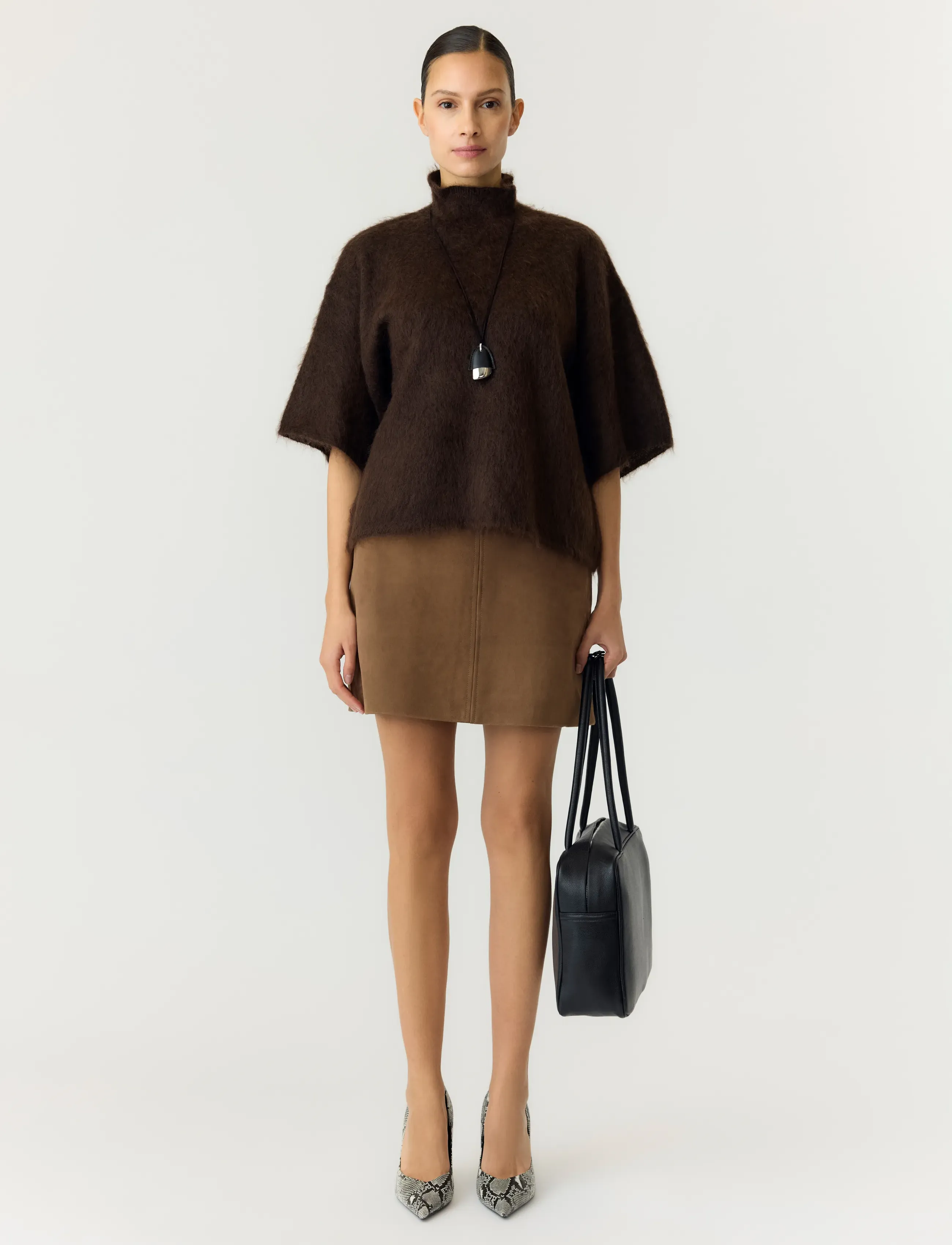 YAS YASTILDE 2/4 MOHAIR BLEND KNIT PULLOVER - Birthday - MOLE / brown