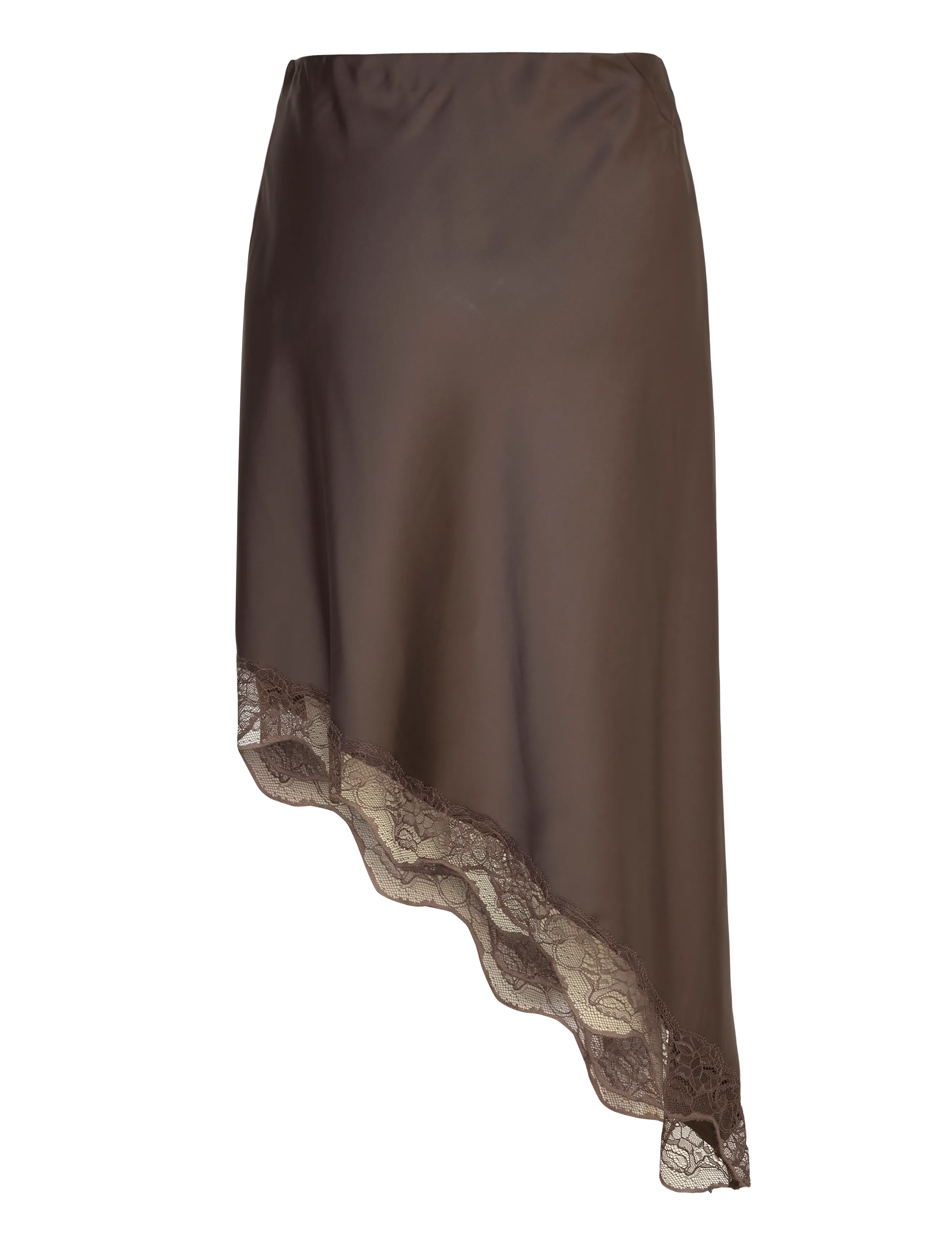 YAS - YASEVELINE HW MIDI LACE SKIRT S. - D2D - midi nederdele - chocolate brown - 1
