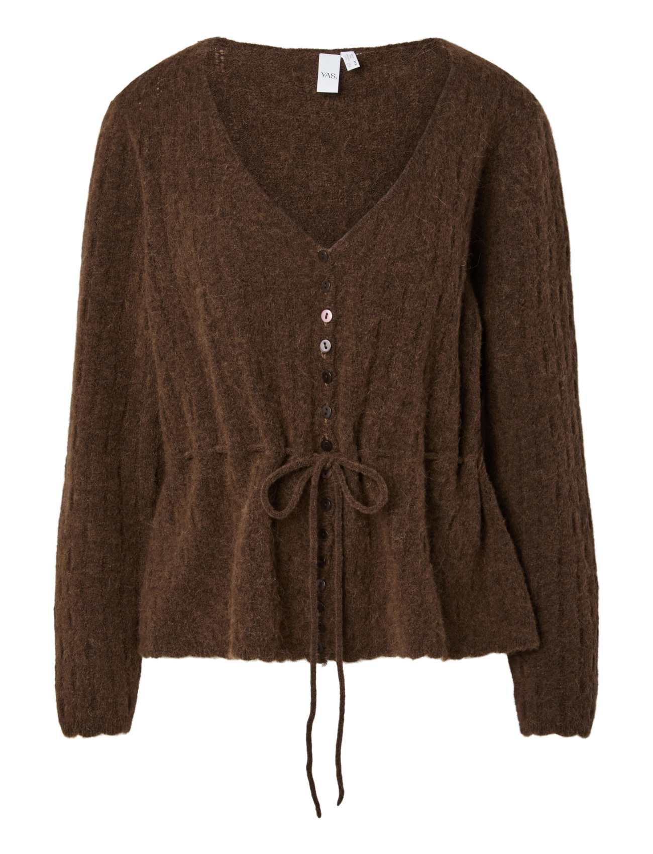 YAS YASMELLIS LS ALPACA BLEND KNIT CARDIGAN - Kleidung - CARAFE / brown