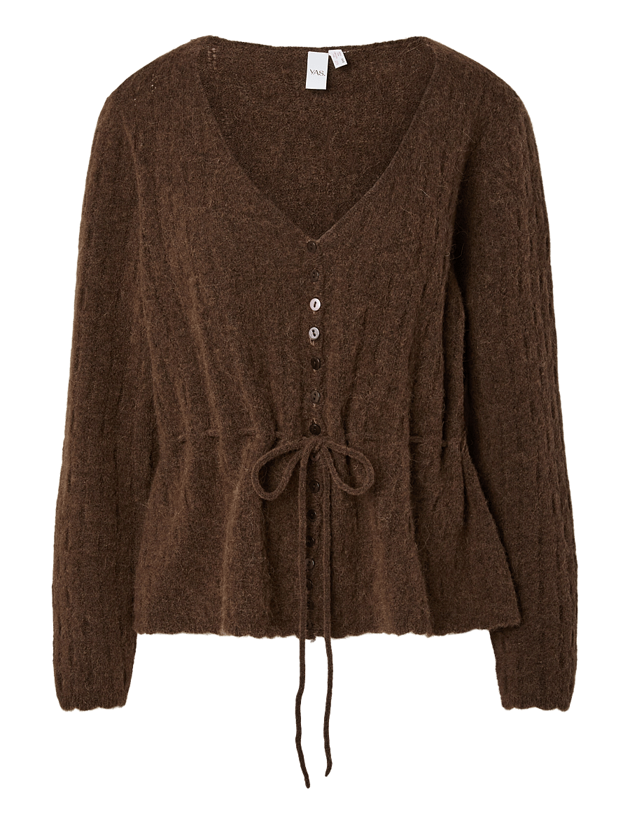 YAS - YASMELLIS LS ALPACA BLEND KNIT CARDIGAN - carafe - 0