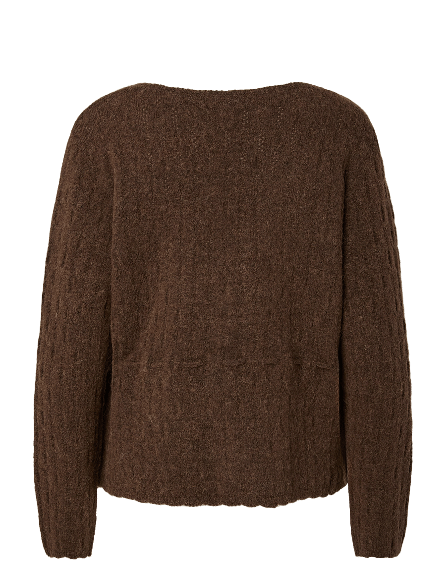 YAS - YASMELLIS LS ALPACA BLEND KNIT CARDIGAN - carafe - 1