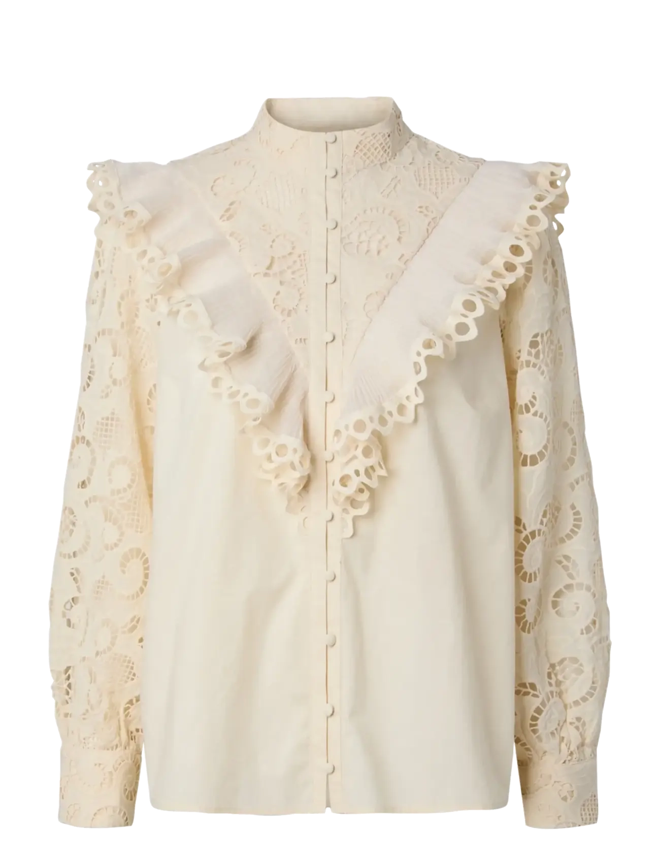 YAS YASISUA LS SHIRT - Blouses & Shirts - PRISTINE / cream