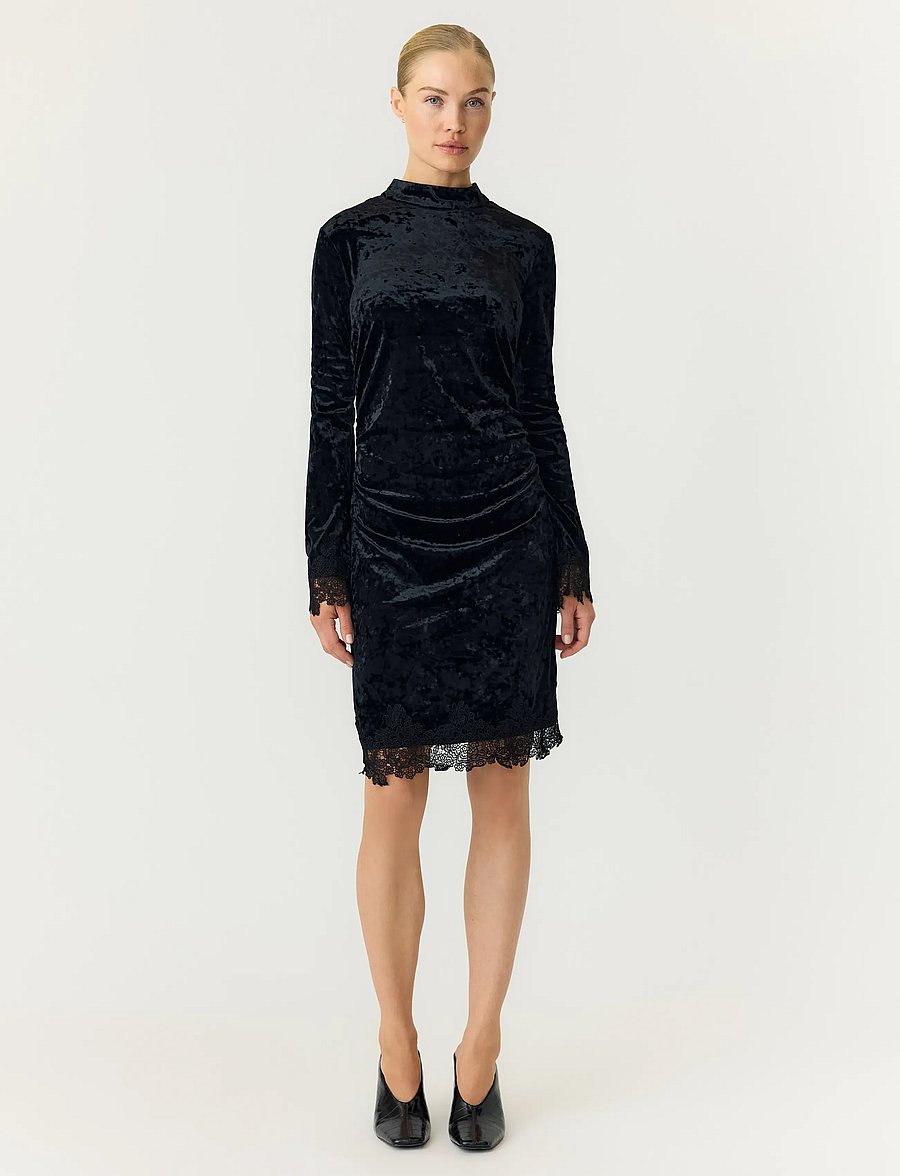 YAS - YASVELLIA LS SHORT LACE DRESS.- SHOW - black - 0