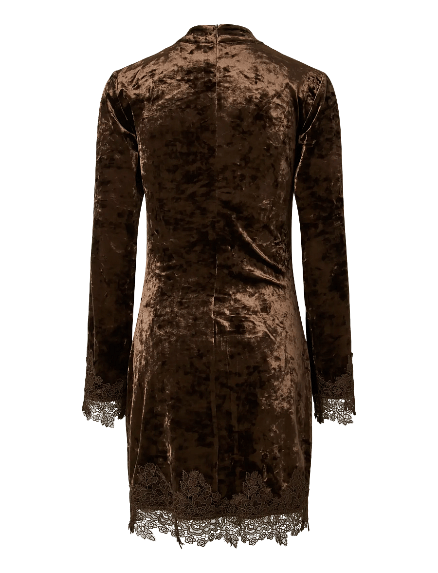 YAS - YASVELLIA LS SHORT LACE DRESS.- SHOW - spitzenkleider - coffee bean - 2