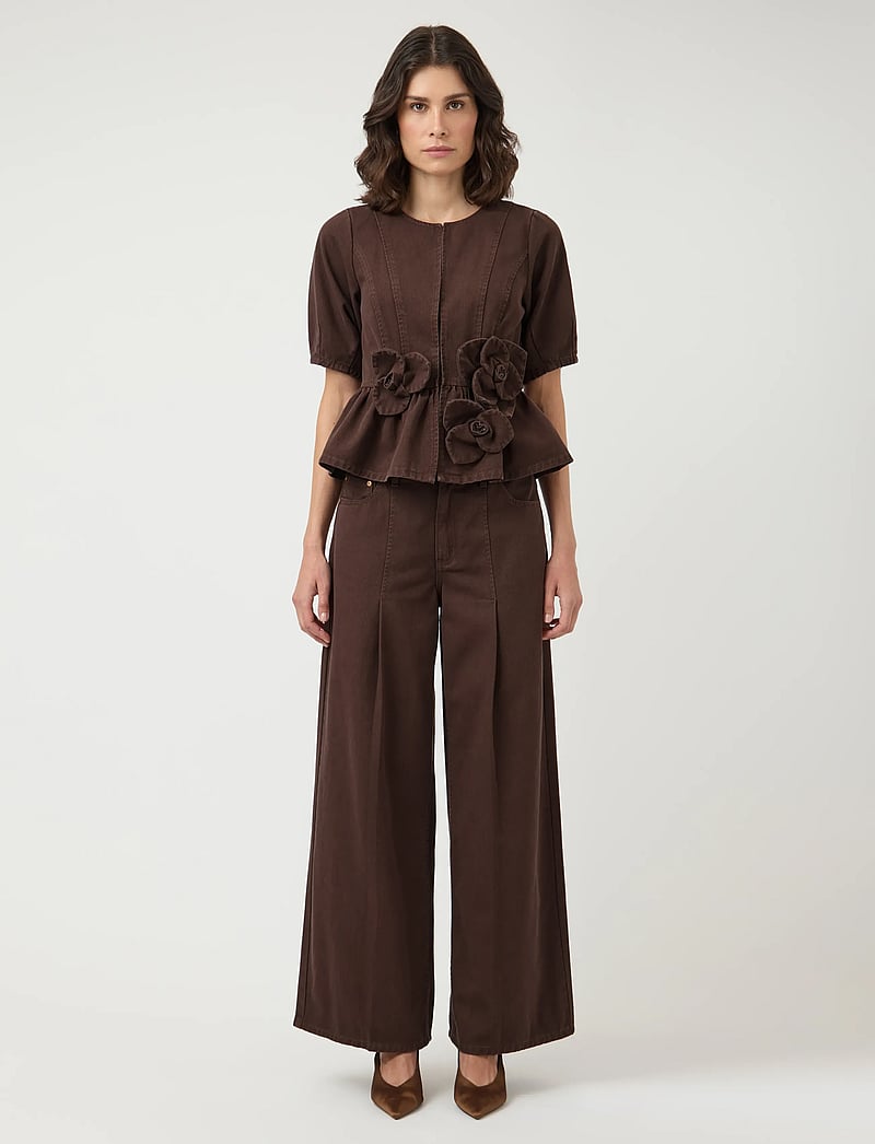YAS - YASELSIE MW WIDE JEANS S. - EX - wide leg jeans - coffee bean - 4