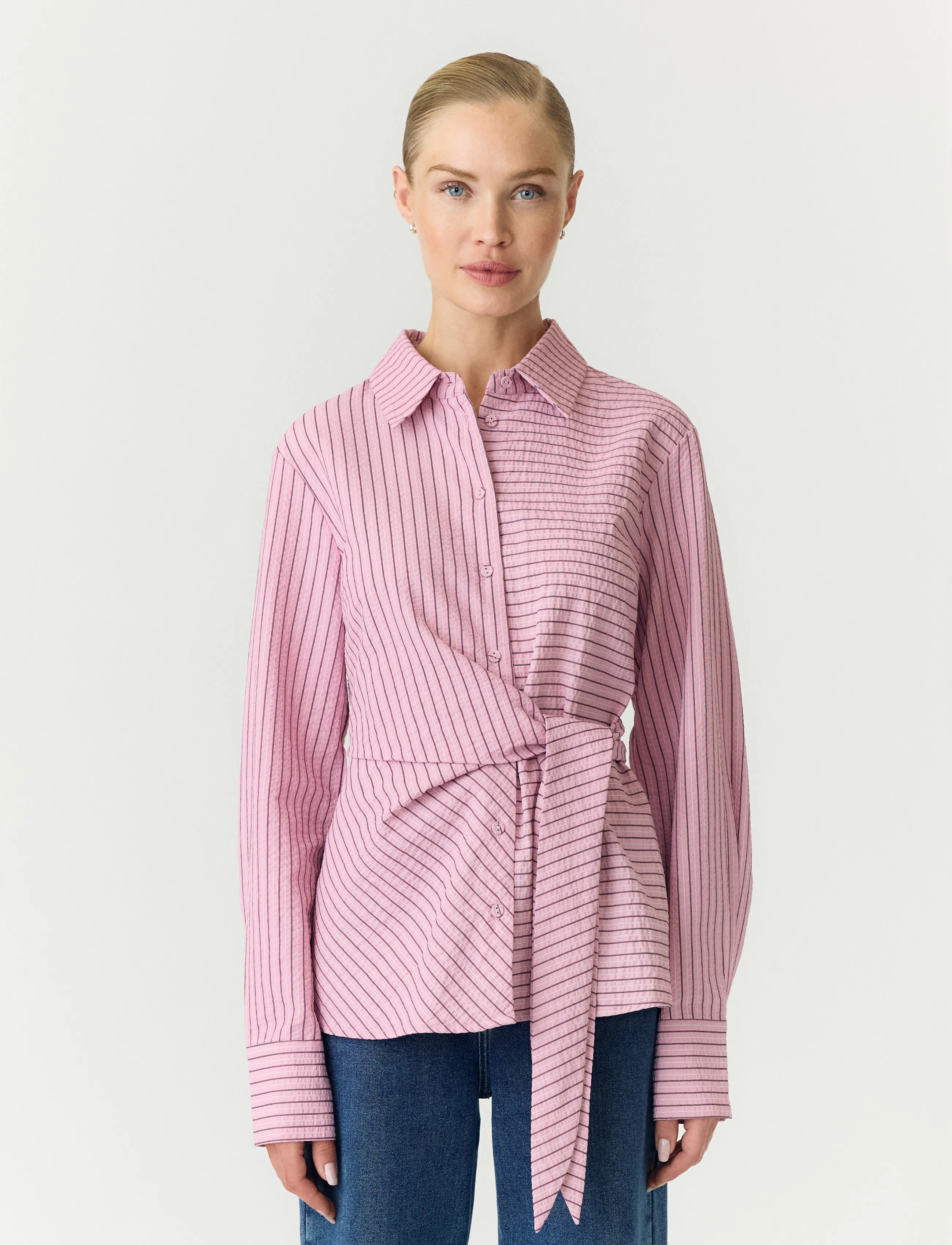 YAS rayly Esta Ls Tie Shirt, Kvinder, Slå Om Skjorte, Pink, Str: 40