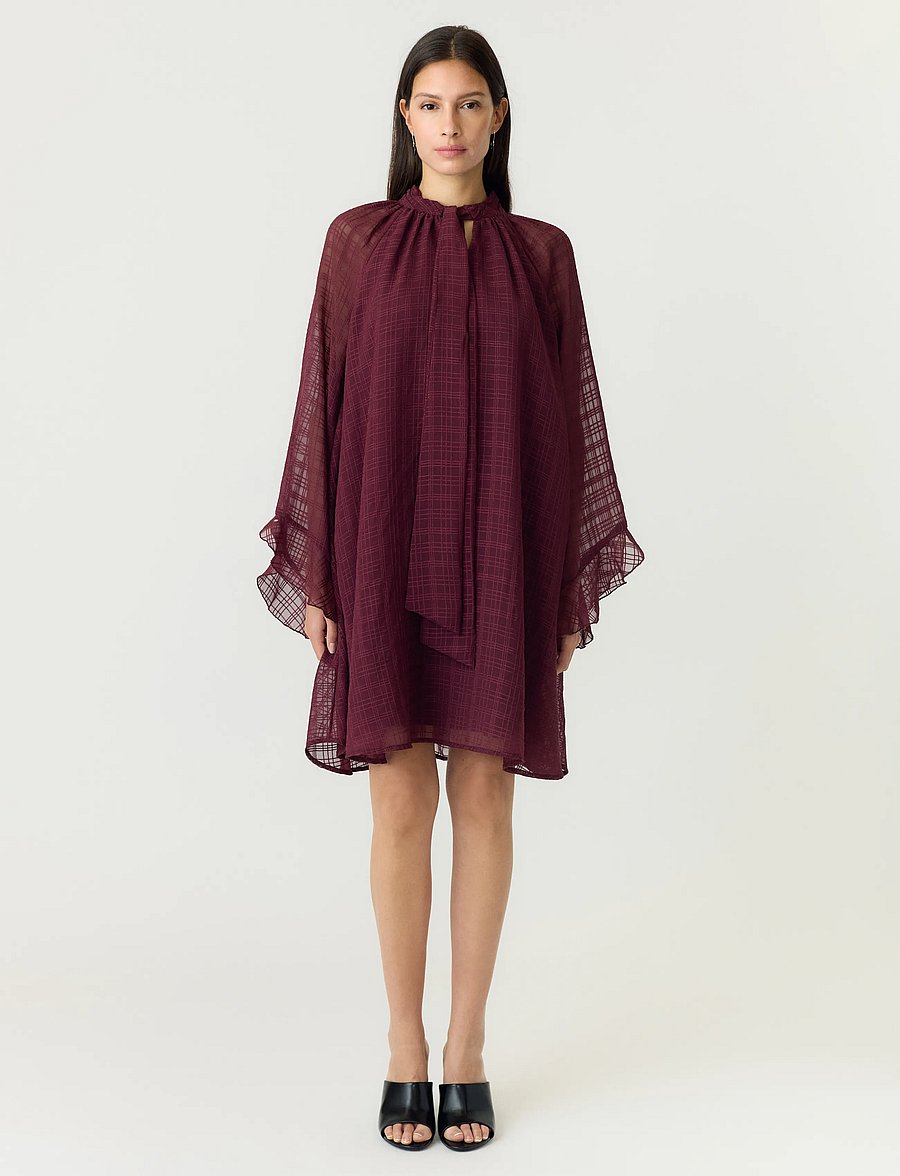 YAS - YASLIANA LS TIE NECK DRESS S. - fig - 0