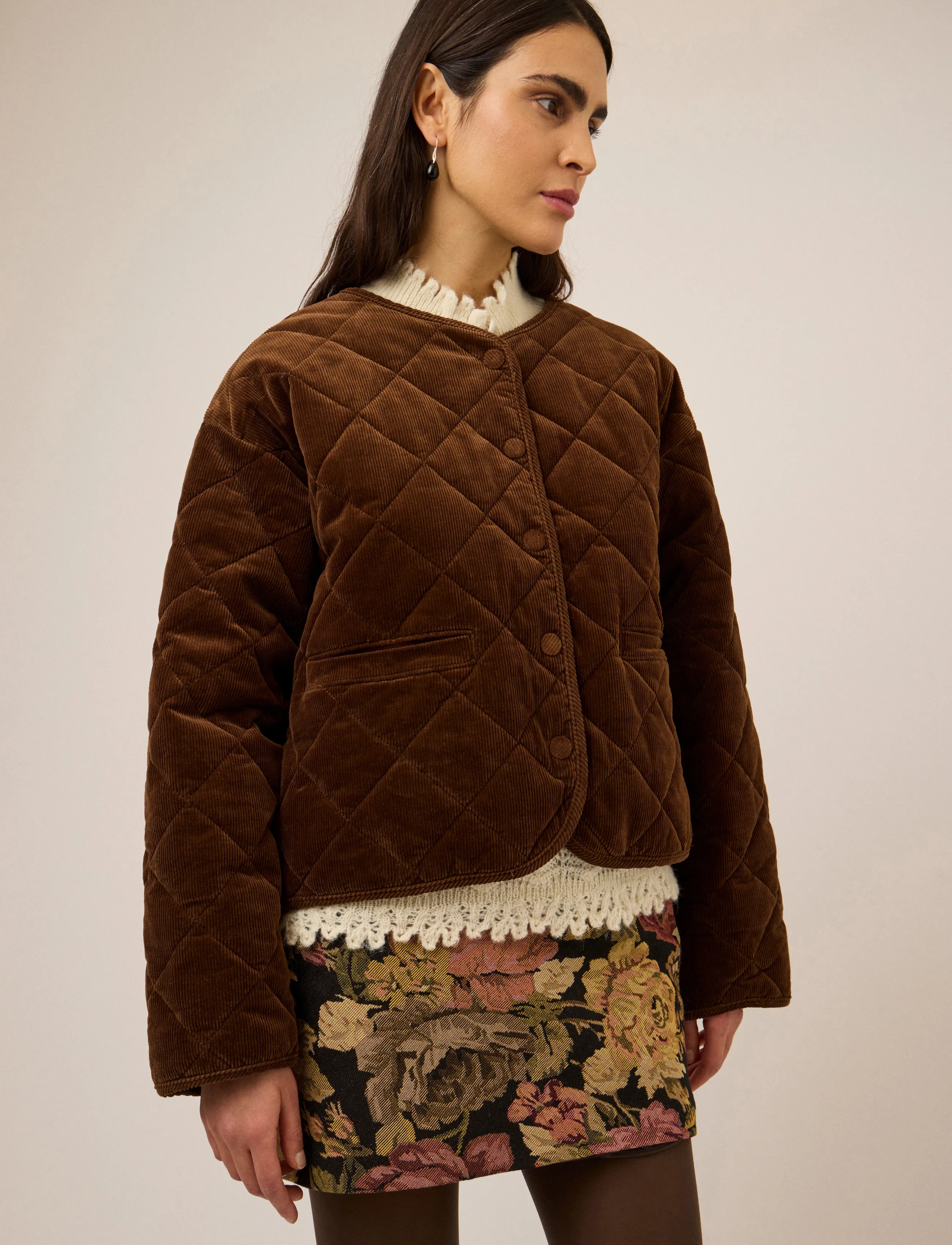 YAS YASCORDIE LS PADDED JACKET S. - Jakker & Frakker - CARAFE / brown