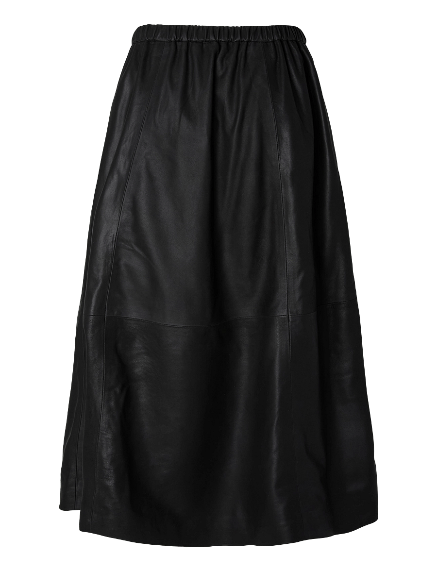 YAS - YASCOLEA HW LONG LEATHER SKIRT - black - 2