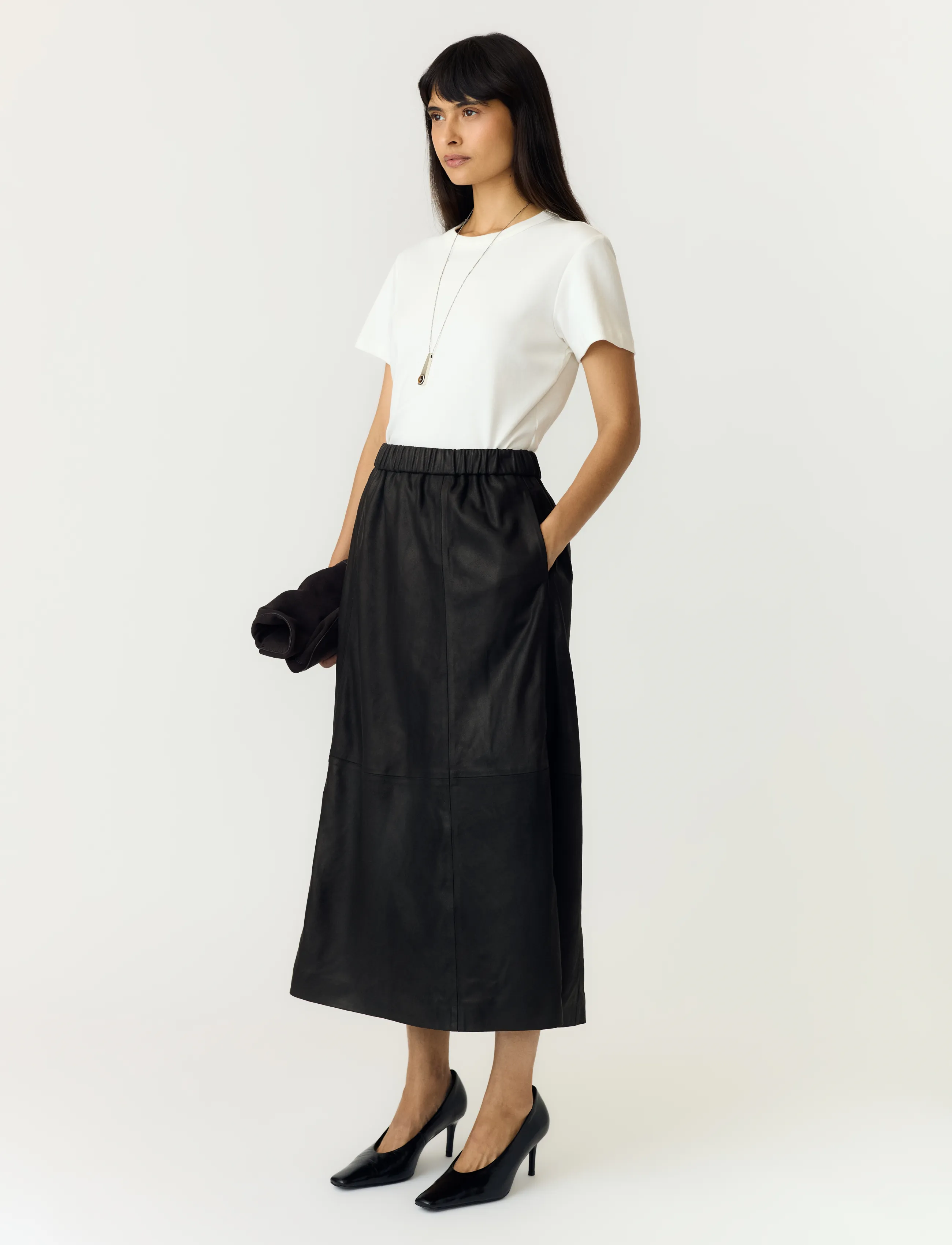 YAS Yascolea Hw Long Leather Skirt kjolar dam – bild 6