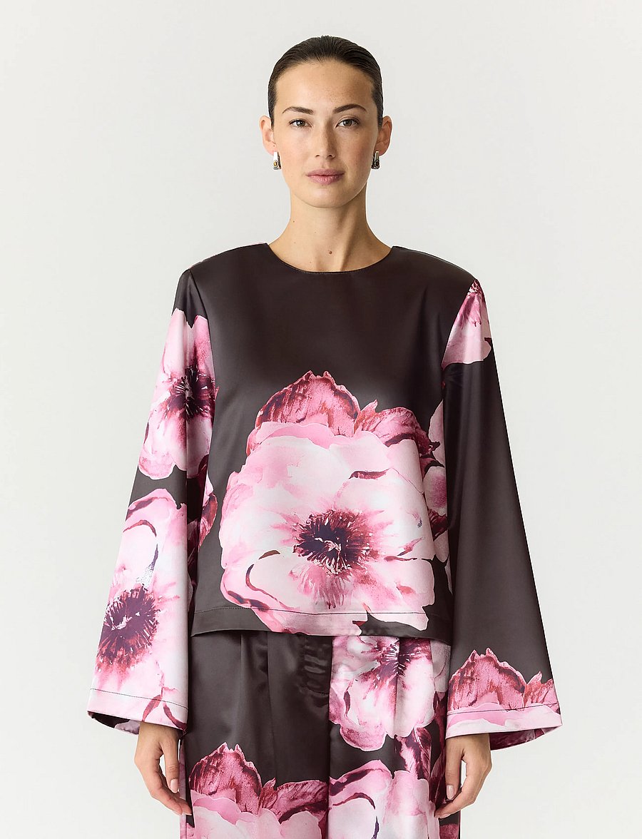 YAS - YASARLENE LS TOP S. - SHOW - langærmede bluser - chocolate brown - 0