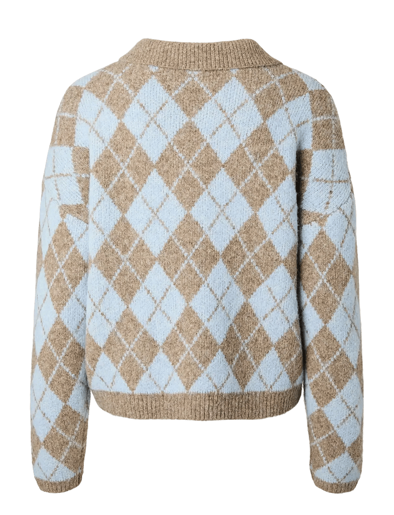 YAS - YASCHELLI LS POLO KNIT PULLOVER - D2D - sviitrid - fungi - 2