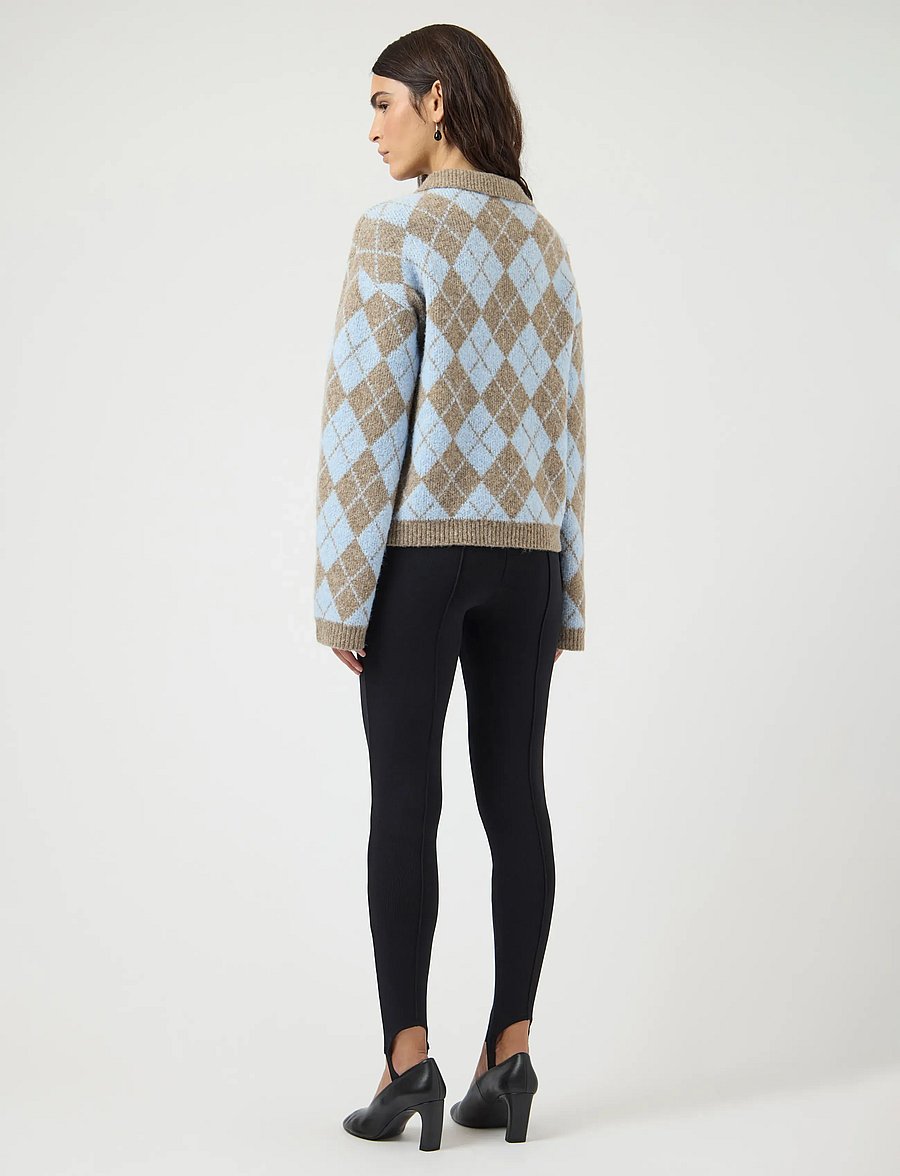 YAS - YASCHELLI LS POLO KNIT PULLOVER - D2D - gebreide truien - fungi - 3