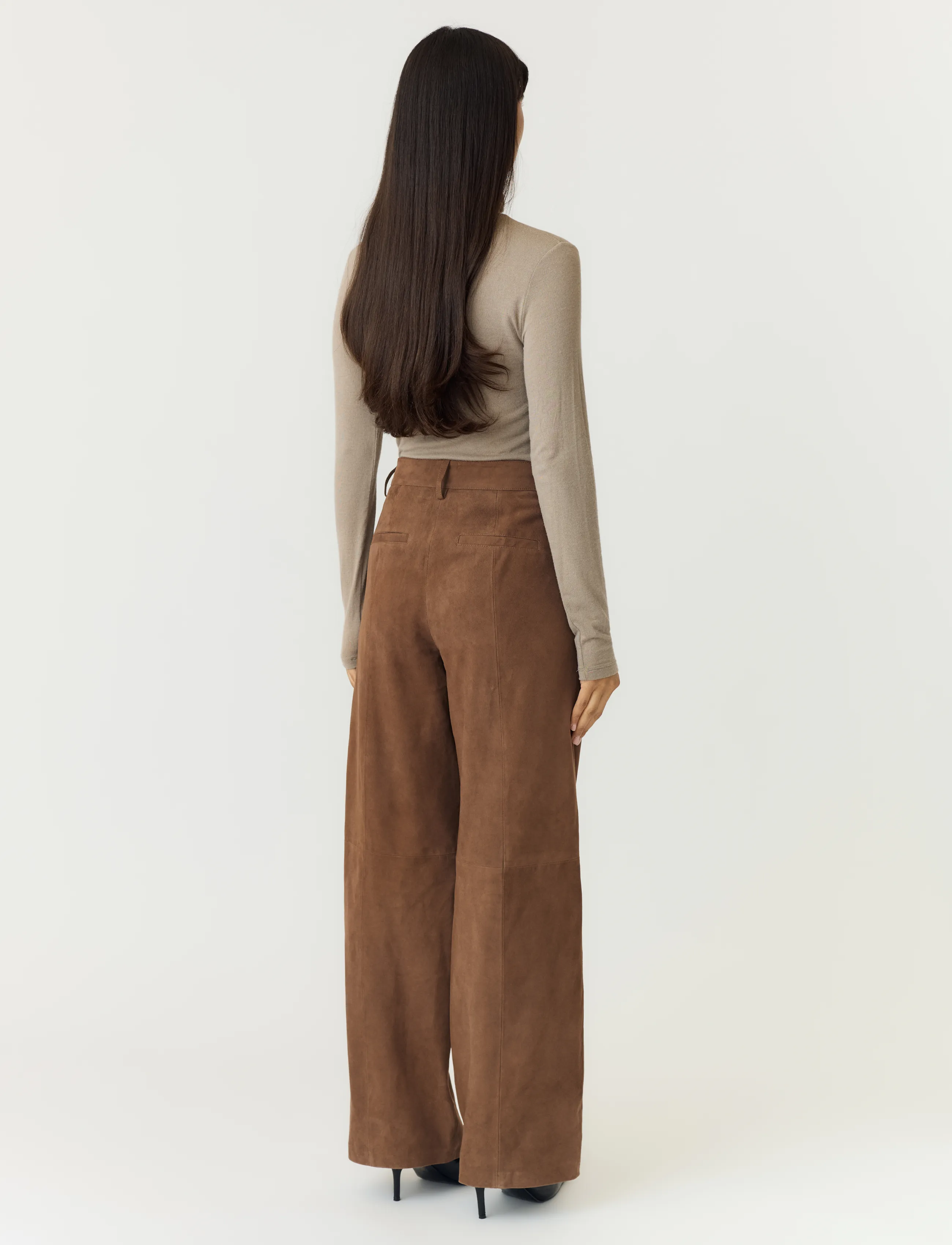 YAS - YASLEURA MW SUEDE PANT - sepia - 3