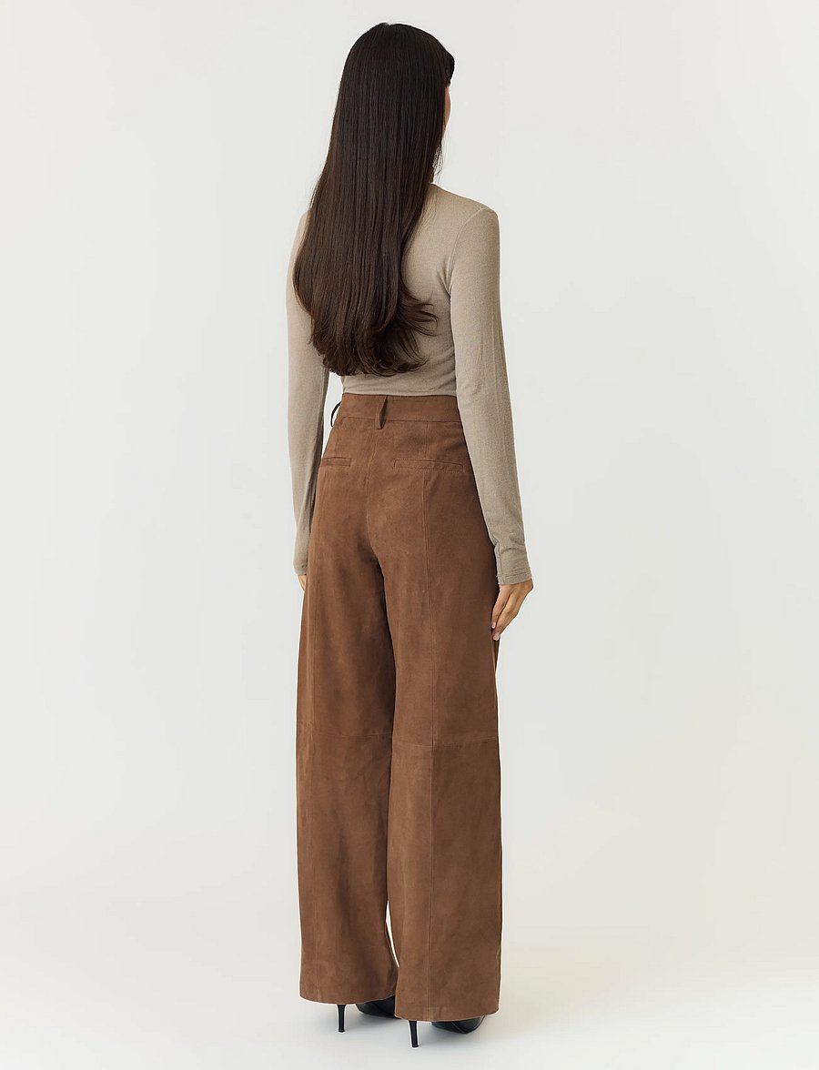 YAS - YASLEURA MW SUEDE PANT - sepia - 3