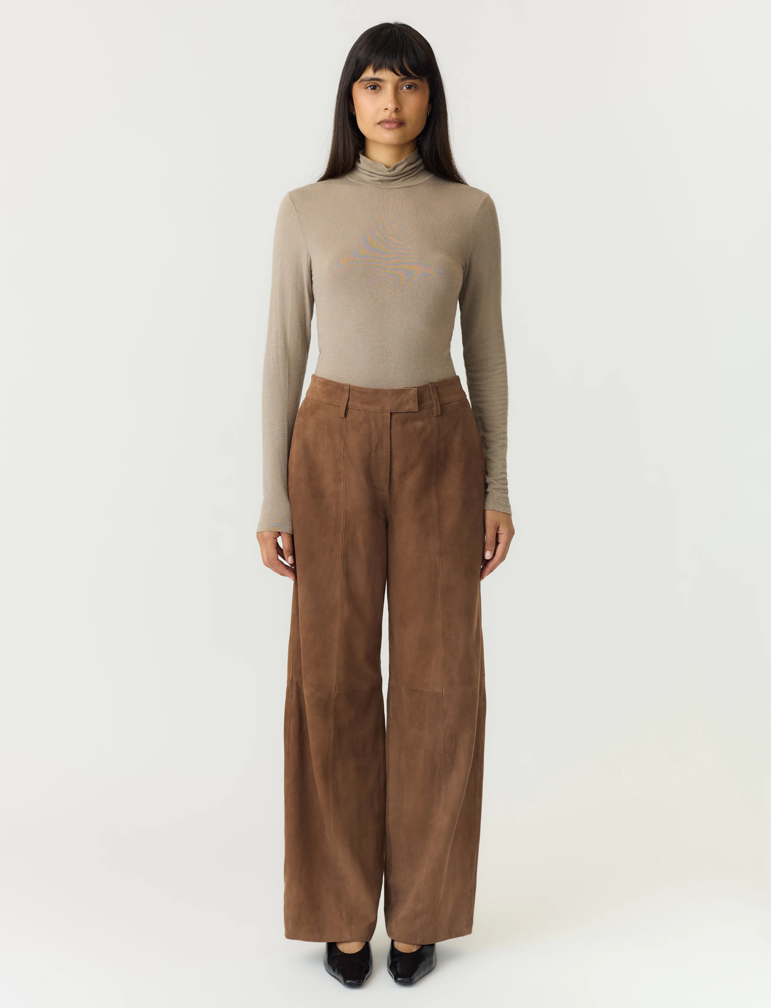 YAS - YASLEURA MW SUEDE PANT - sepia - 4