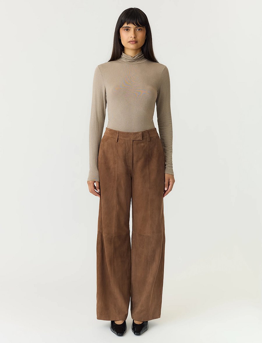 YAS - YASLEURA MW SUEDE PANT - sepia - 4