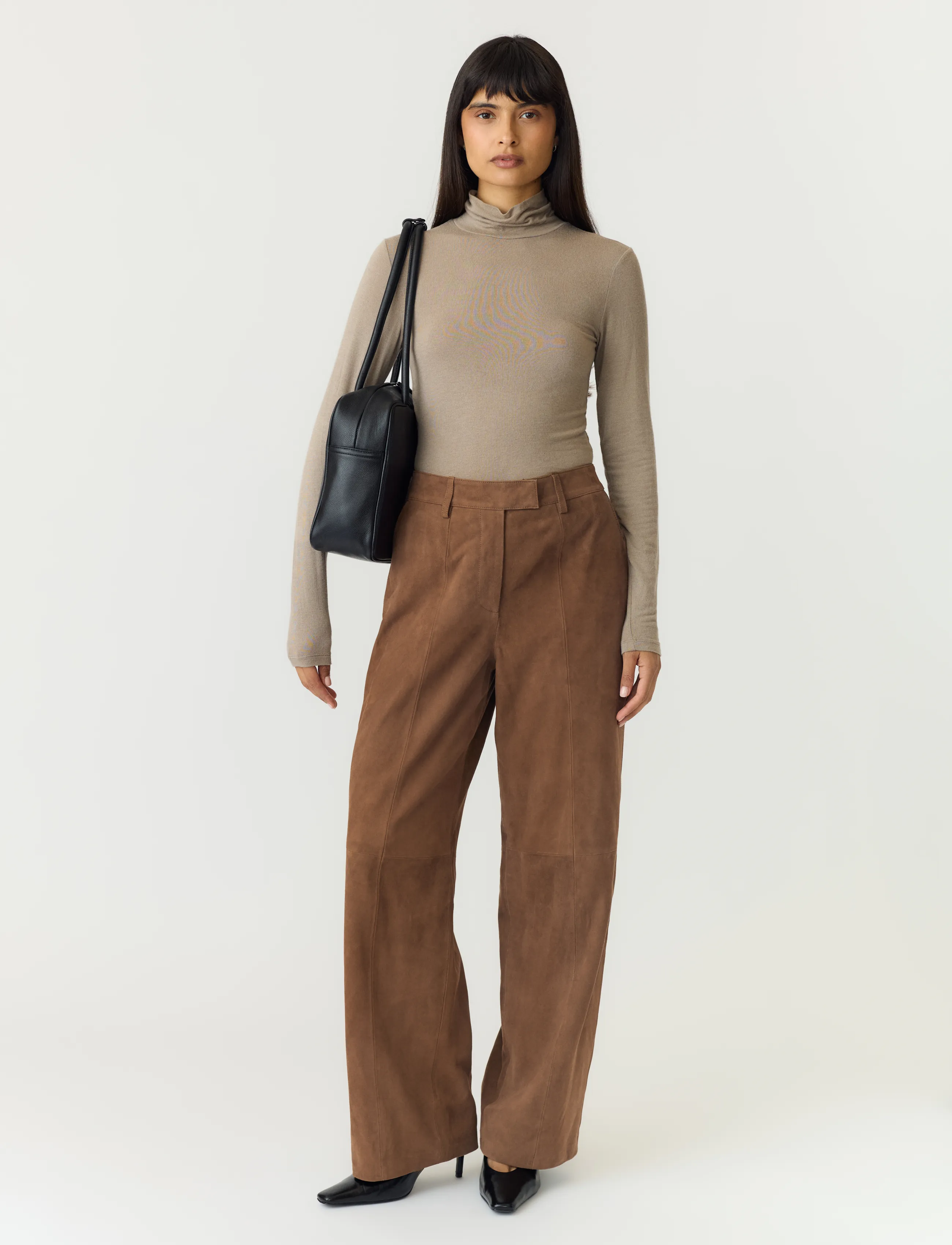 YAS - YASLEURA MW SUEDE PANT - sepia - 5