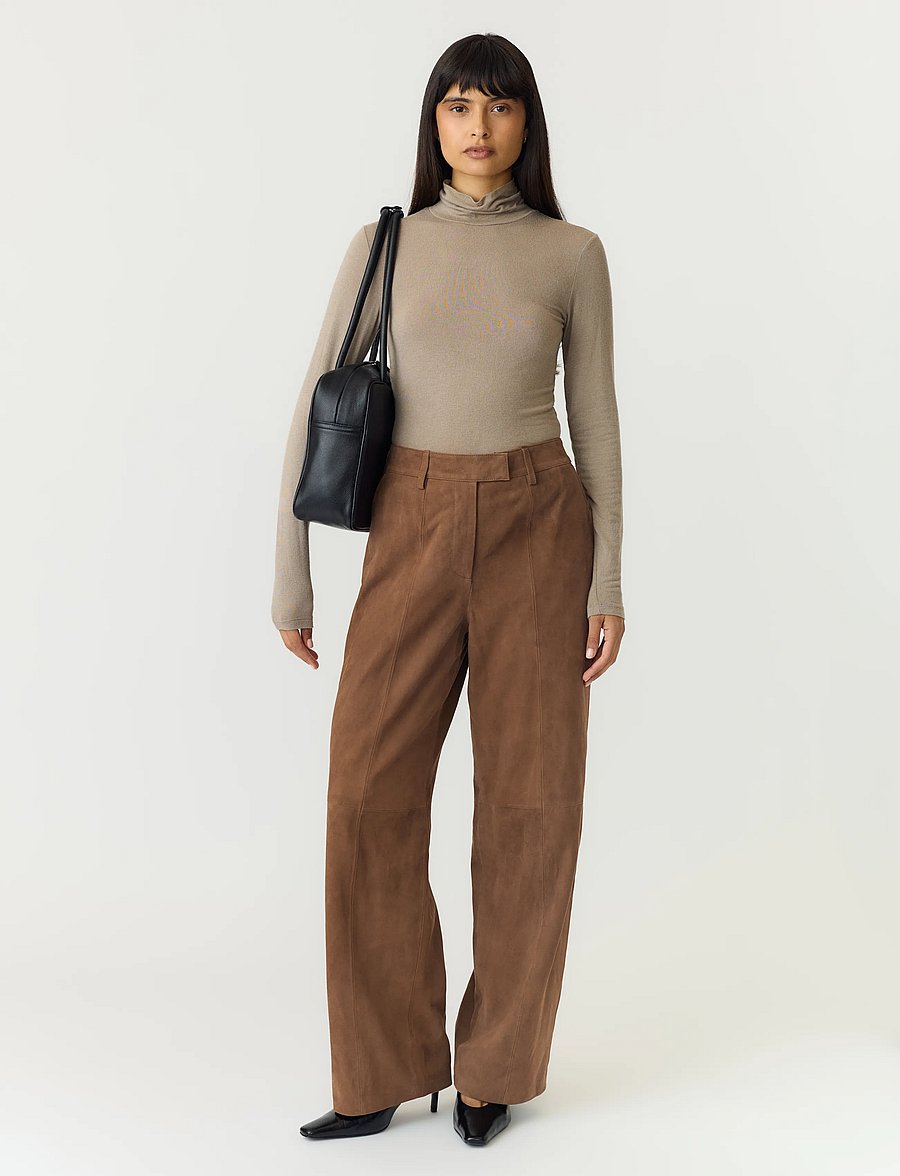 YAS - YASLEURA MW SUEDE PANT - sepia - 5