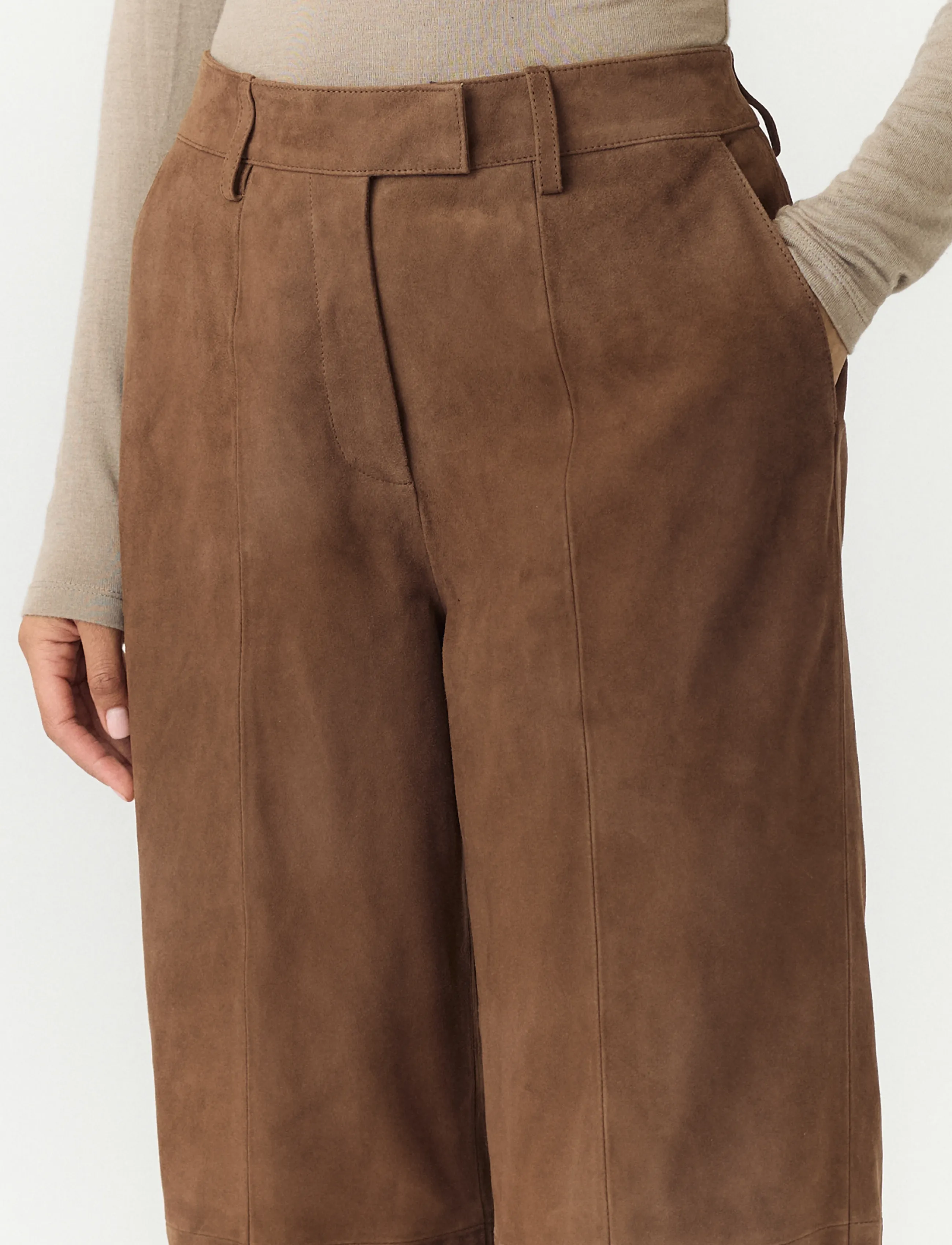 YAS Yasleura Mw Suede Pant skinnbyxor dam – bild 6