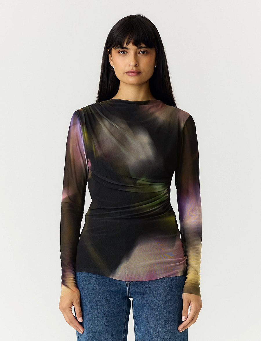 YAS - YASSHAMA LS MESH TOP - langærmede toppe - black - 0