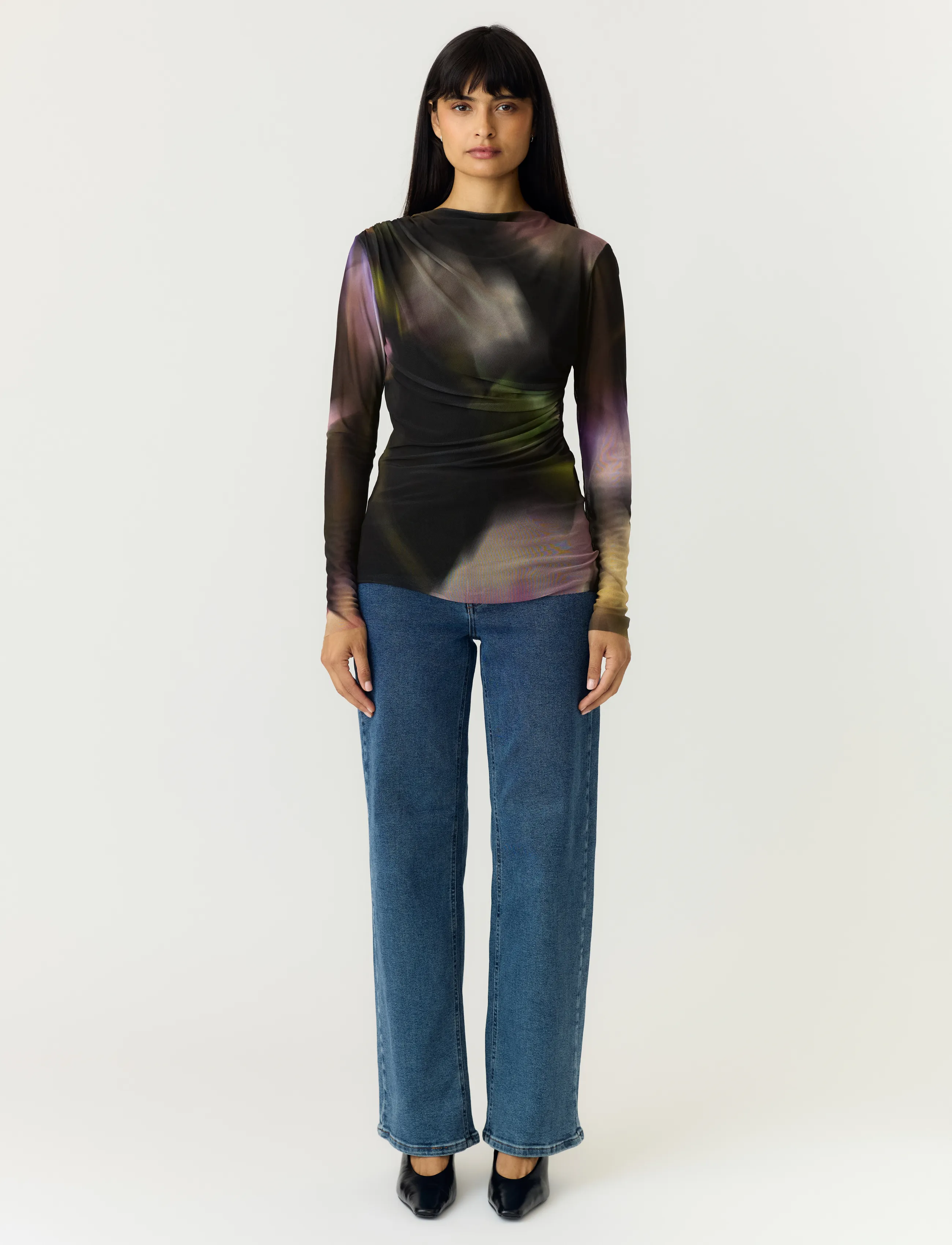 YAS - YASSHAMA LS MESH TOP - long-sleeved tops - black - 4