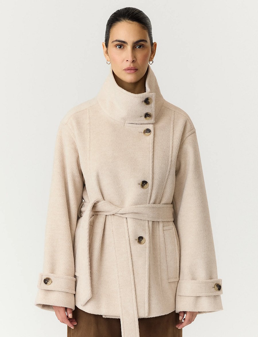 YAS - YASKARINE LS JACKET NOOS - wolljacken - oatmeal - 0