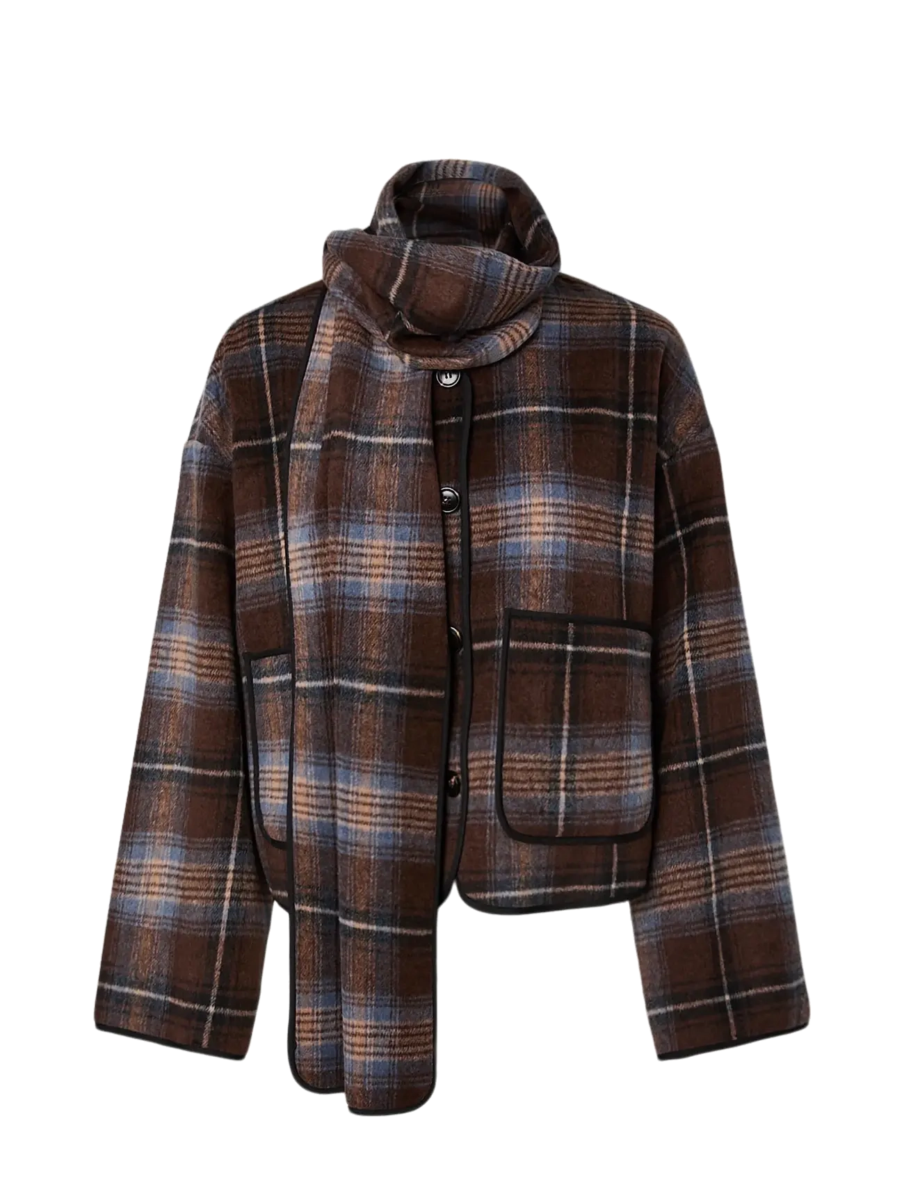 YAS - YASCALINO LS SCARF JACKET - wool jackets - carafe - 1