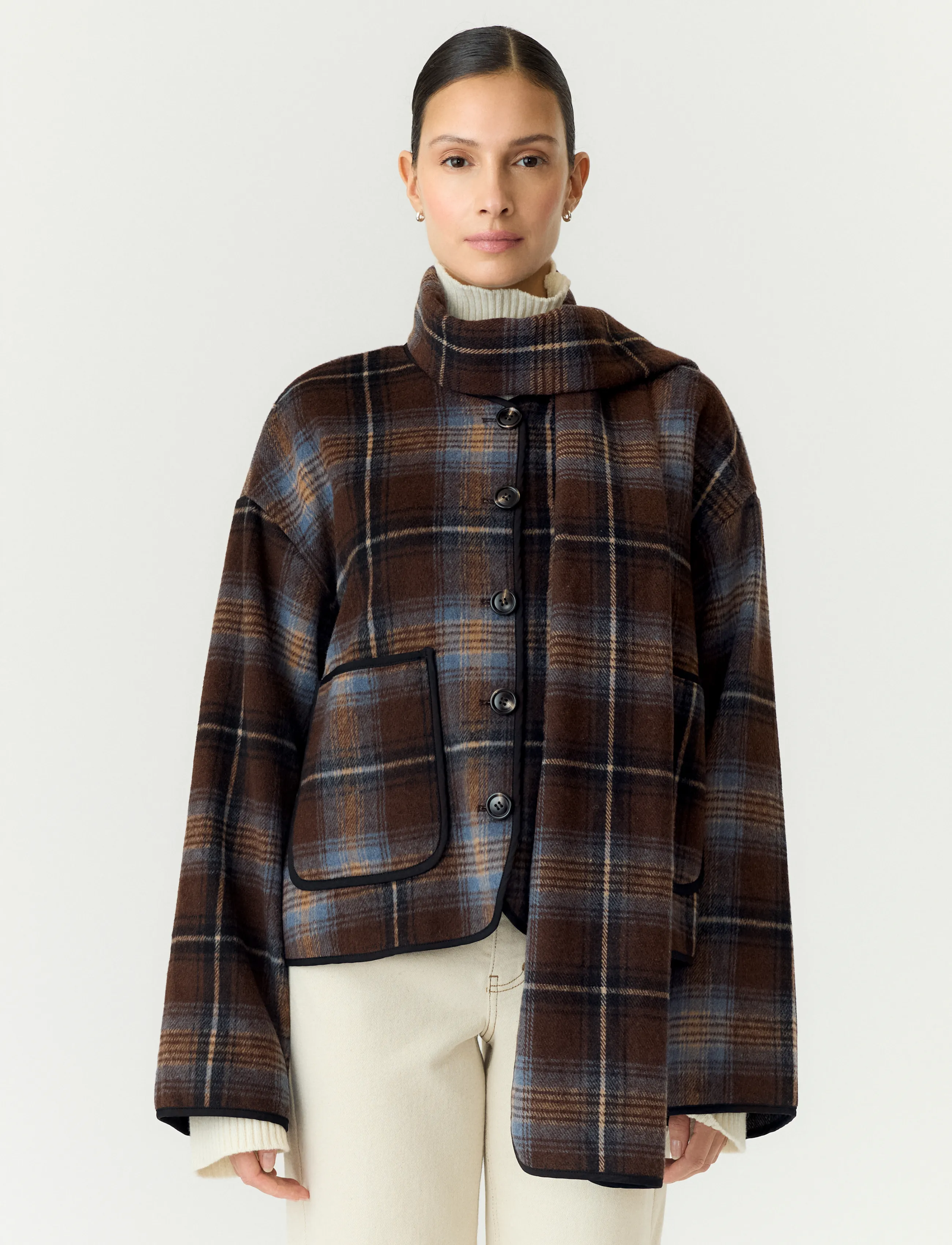 YAS YASCALINO LS SCARF JACKET - YAS - CARAFE / brown