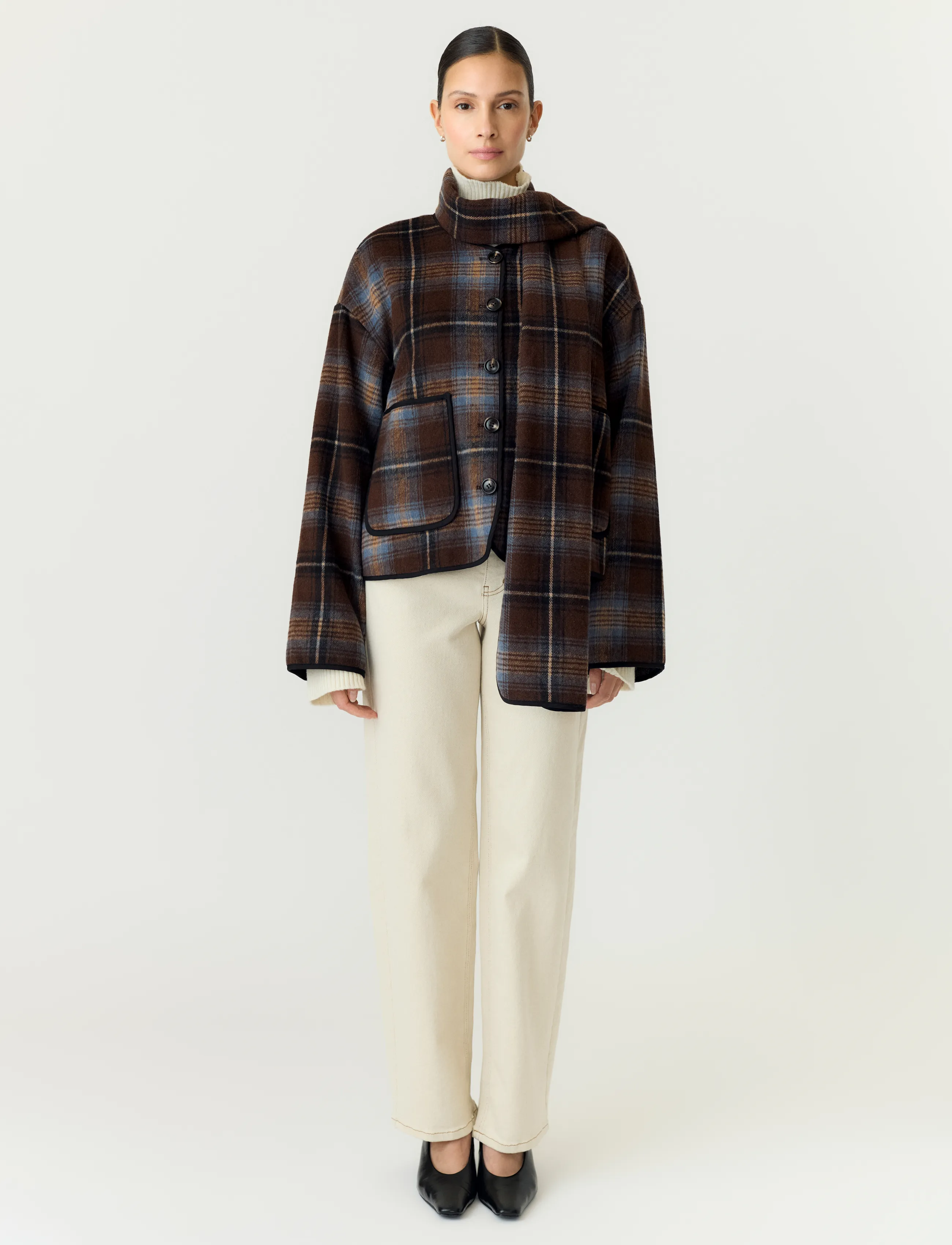 YAS - YASCALINO LS SCARF JACKET - wool jackets - carafe - 4