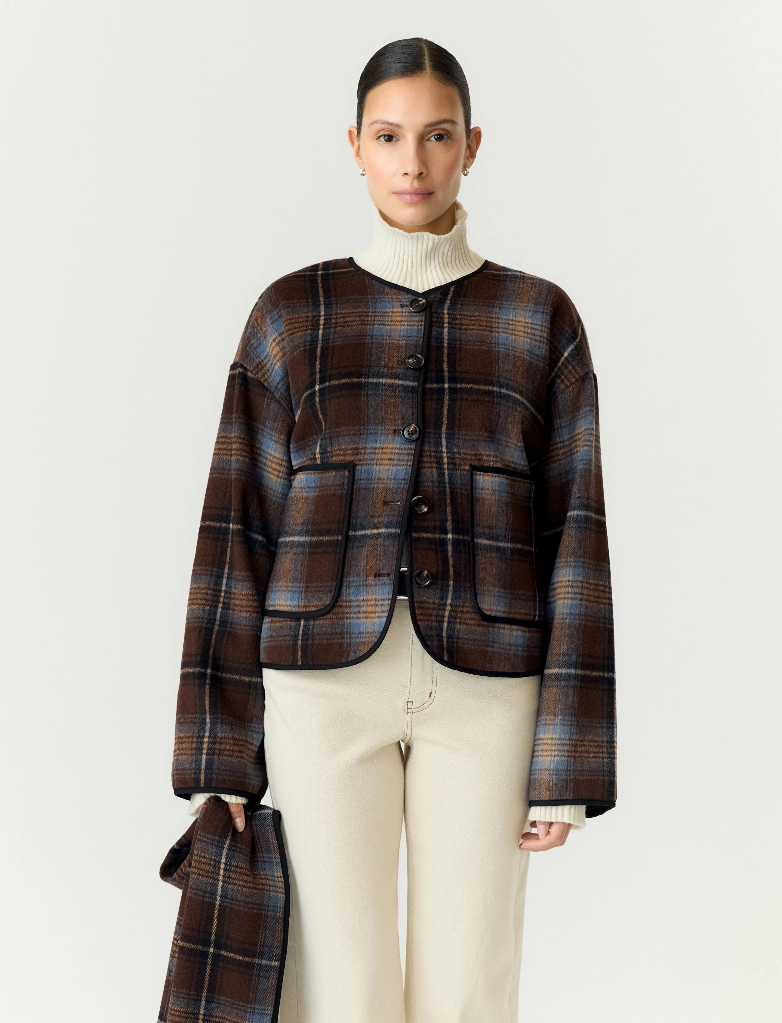 YAS - YASCALINO LS SCARF JACKET - wool jackets - carafe - 5