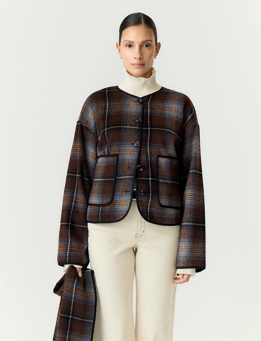YAS - YASCALINO LS SCARF JACKET - ulljackor - carafe - 5
