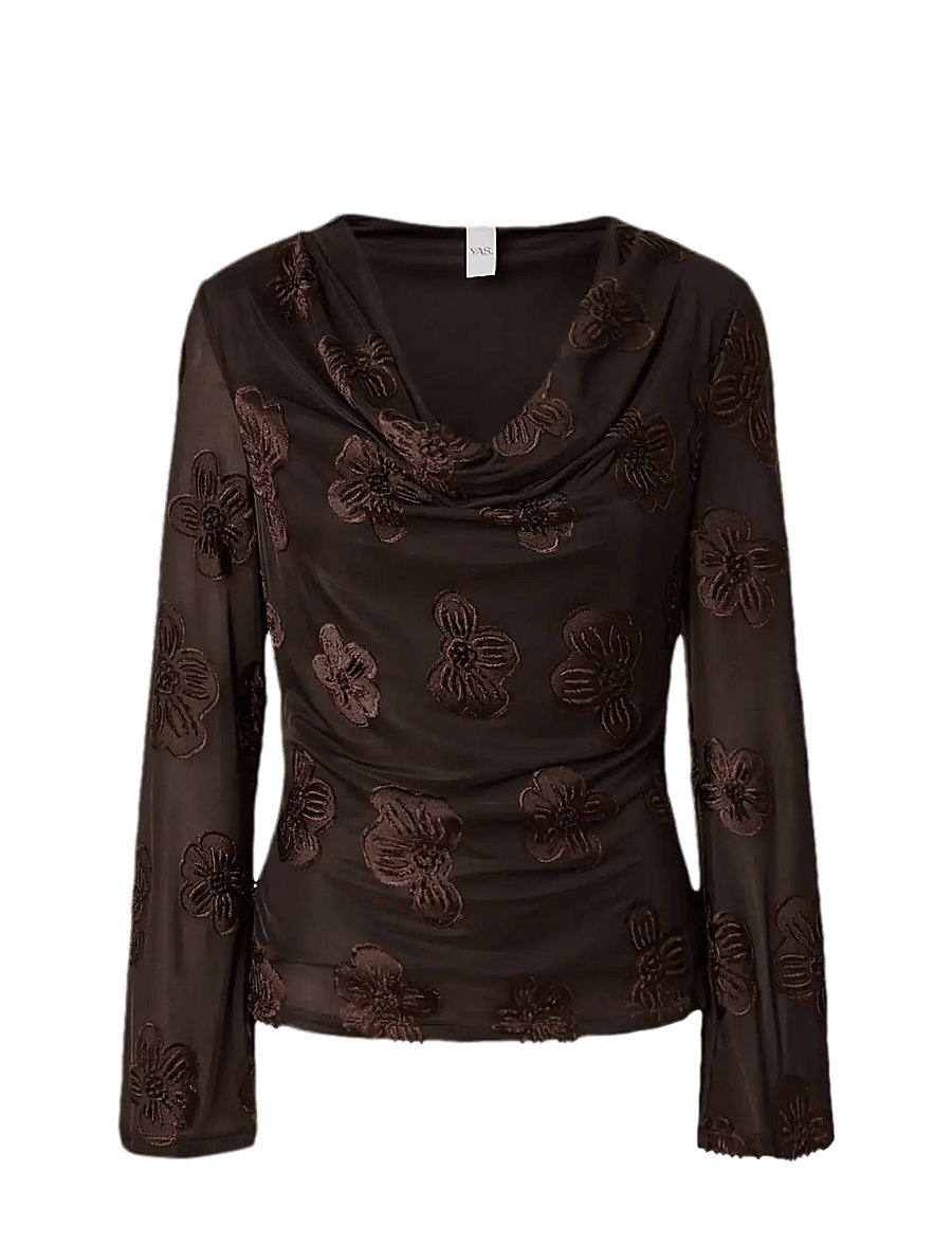 YAS - YASSERAPHINE LS TOP S. - SHOW - pikkade varrukatega pluusid - chocolate brown - 0