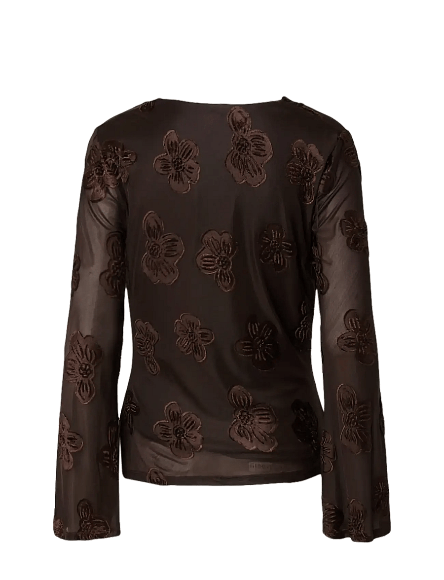 YAS - YASSERAPHINE LS TOP S. - SHOW - pikkade varrukatega pluusid - chocolate brown - 1
